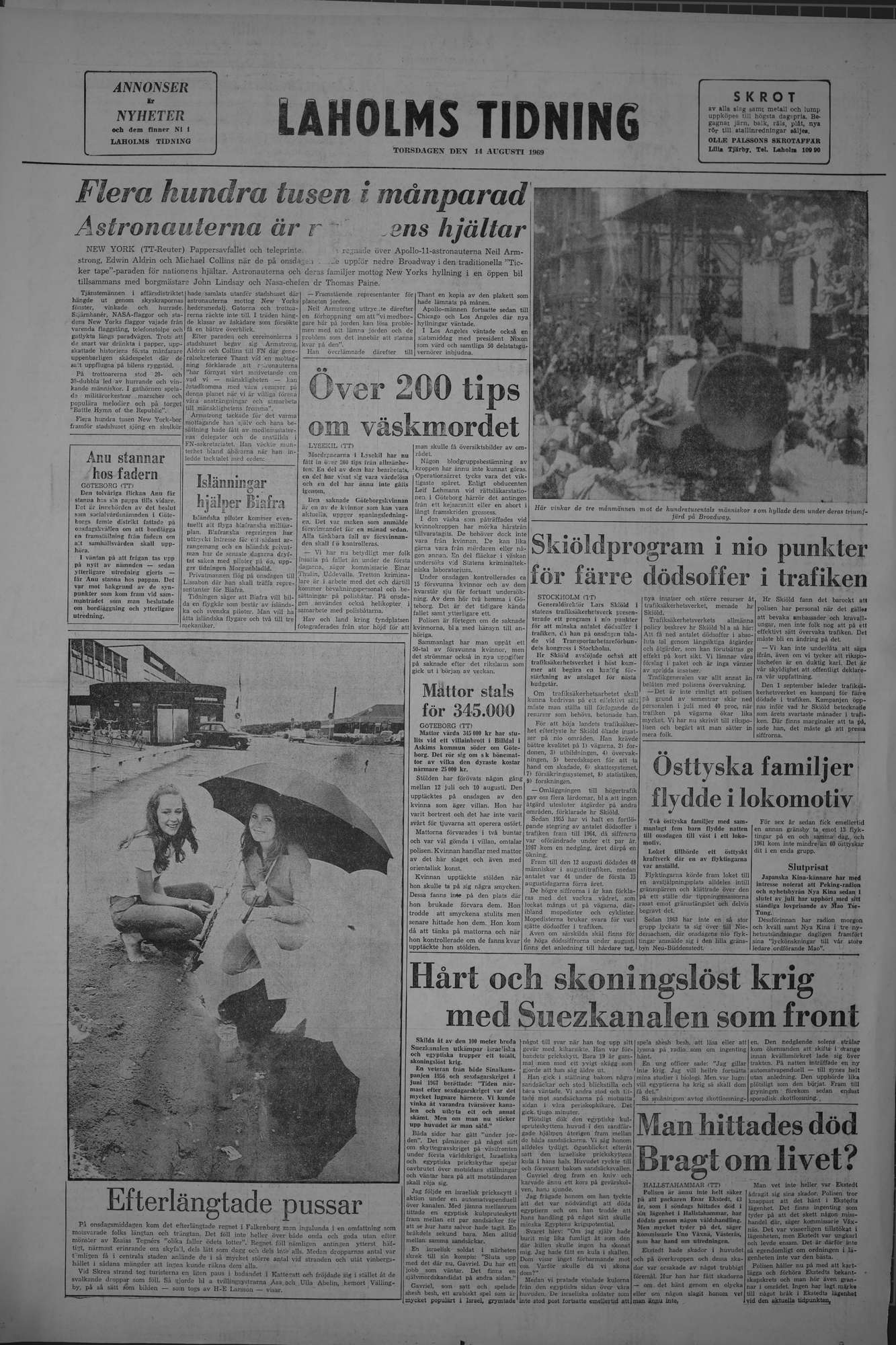 Laholms Tidning Torsdag 14 augusti 1969, sida 8