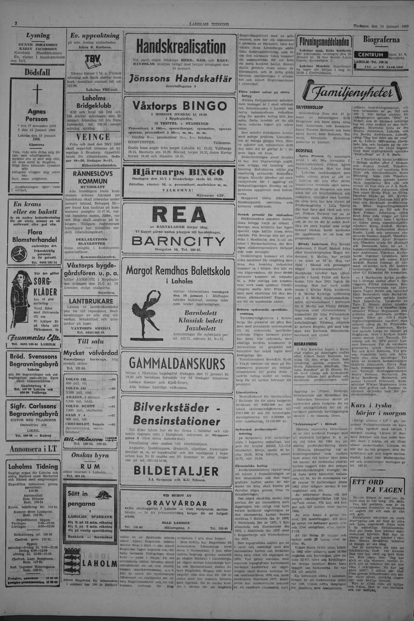 Laholms Tidning Tisdag 14 januari 1969, sida 2