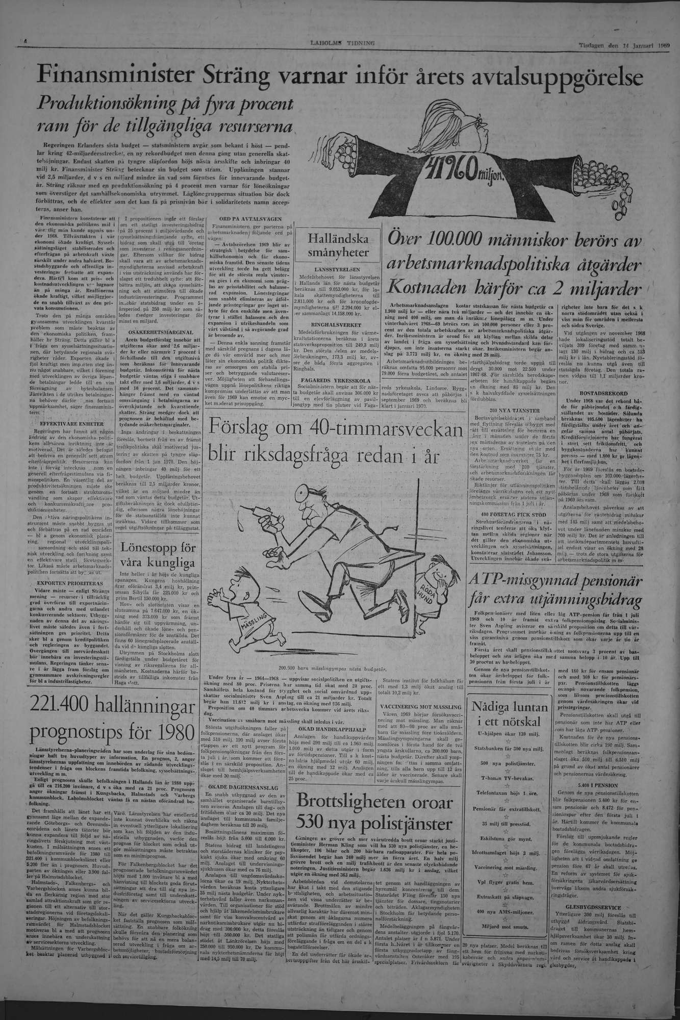 Laholms Tidning Tisdag 14 januari 1969, sida 4