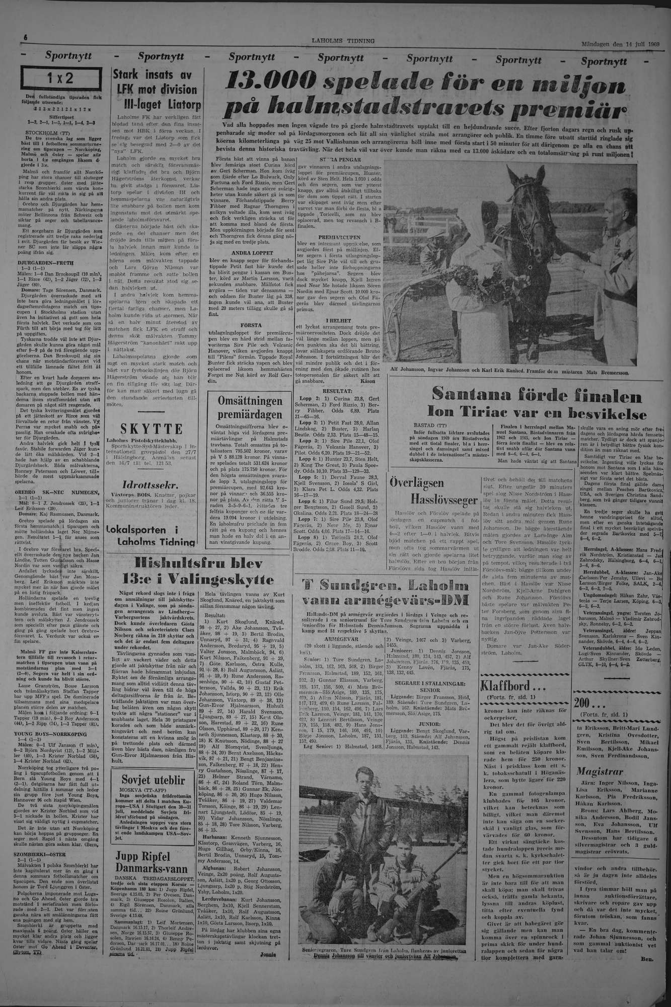 Laholms Tidning Måndag 14 juli 1969, sida 6