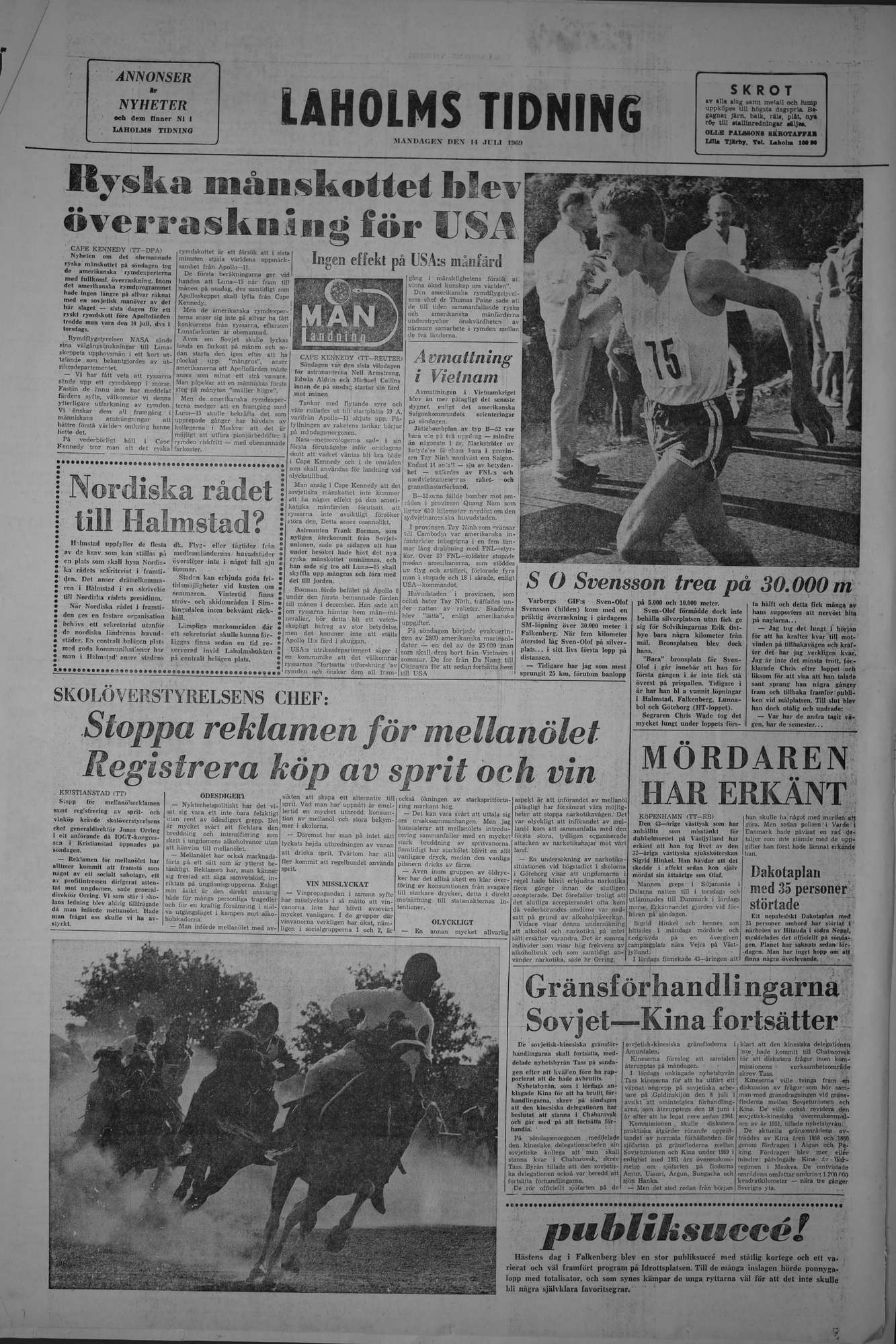 Laholms Tidning Måndag 14 juli 1969, sida 8