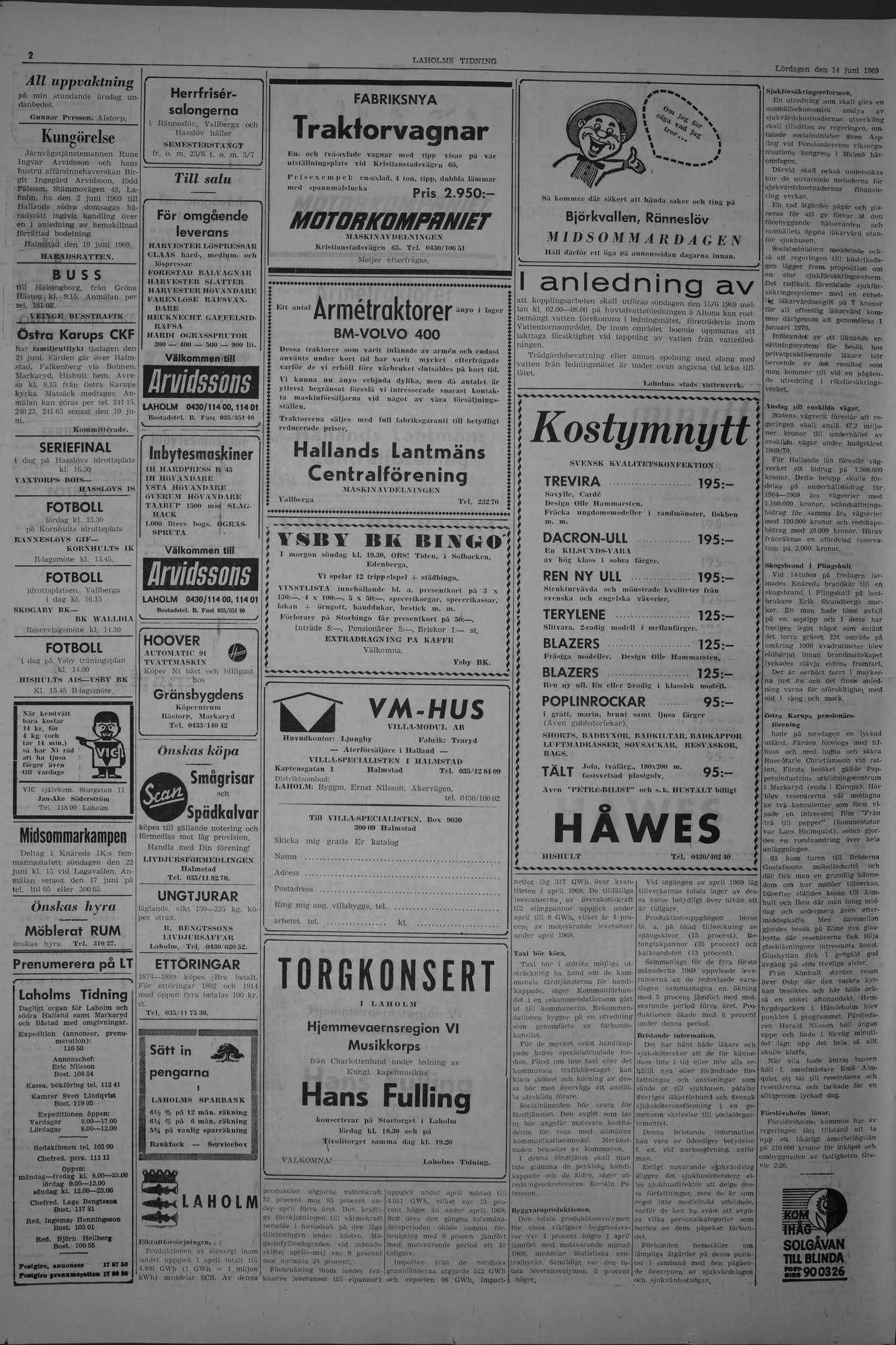 Laholms Tidning Lördag 14 juni 1969, sida 2