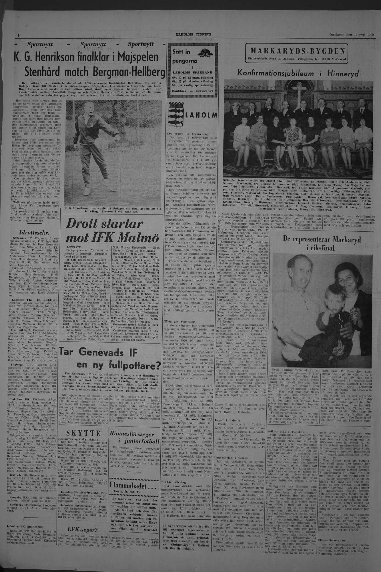 Laholms Tidning Onsdag 14 maj 1969, sida 6