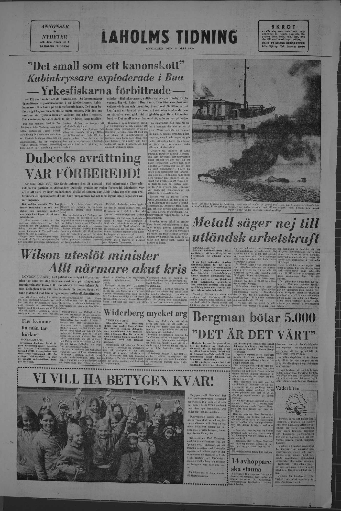 Laholms Tidning Onsdag 14 maj 1969, sida 8