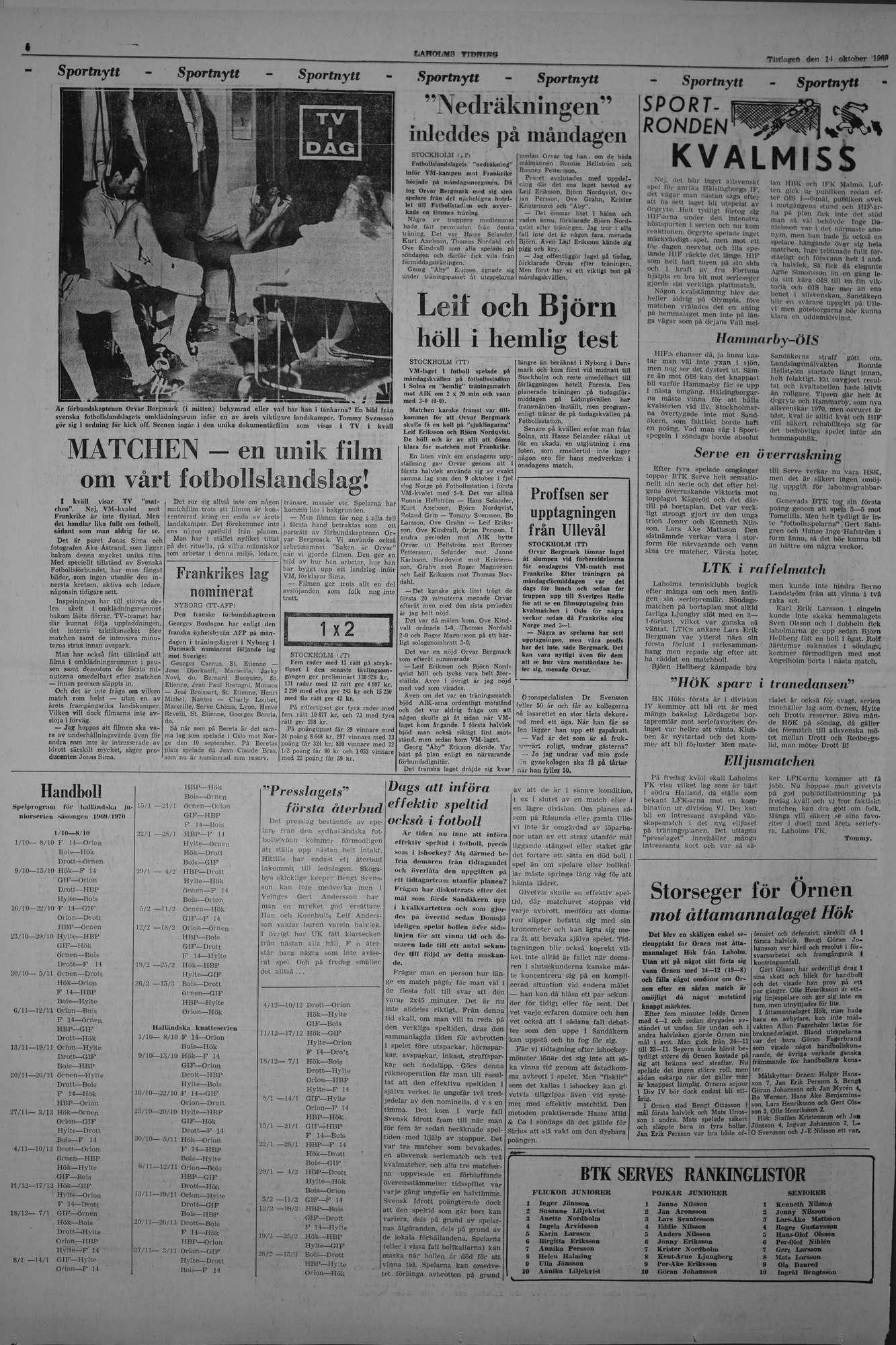 Laholms Tidning Tisdag 14 oktober 1969, sida 6