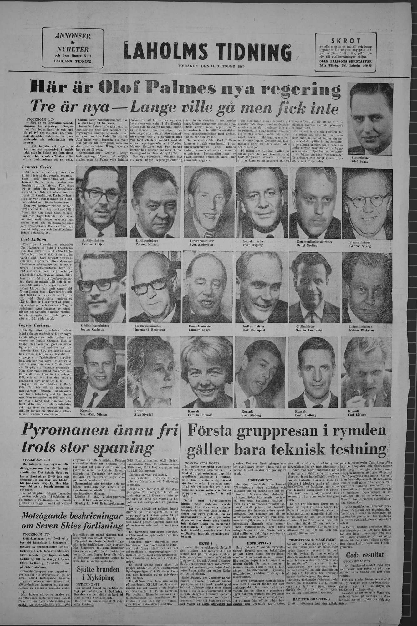 Laholms Tidning Tisdag 14 oktober 1969, sida 8