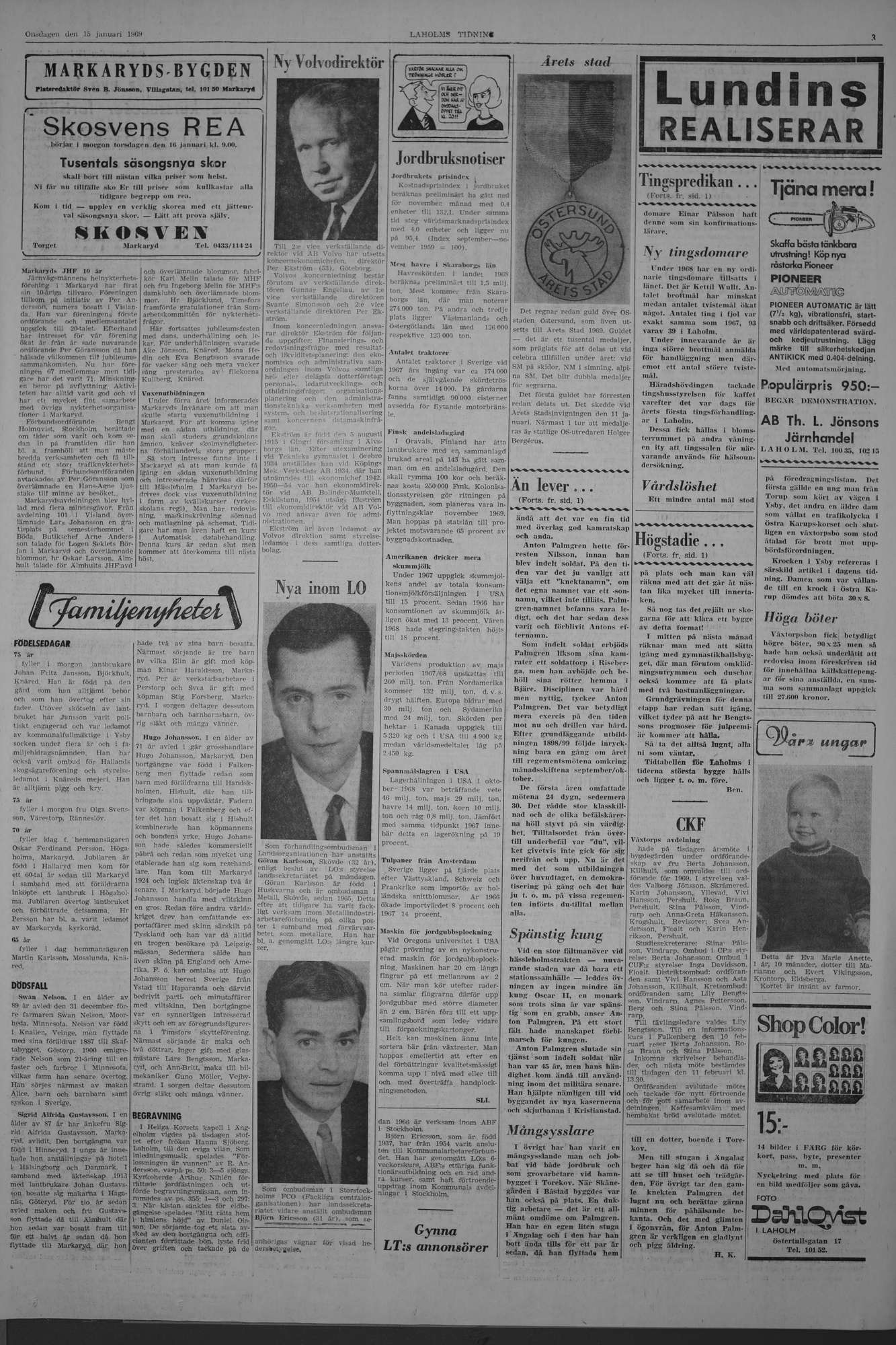 Laholms Tidning Onsdag 15 januari 1969, sida 3