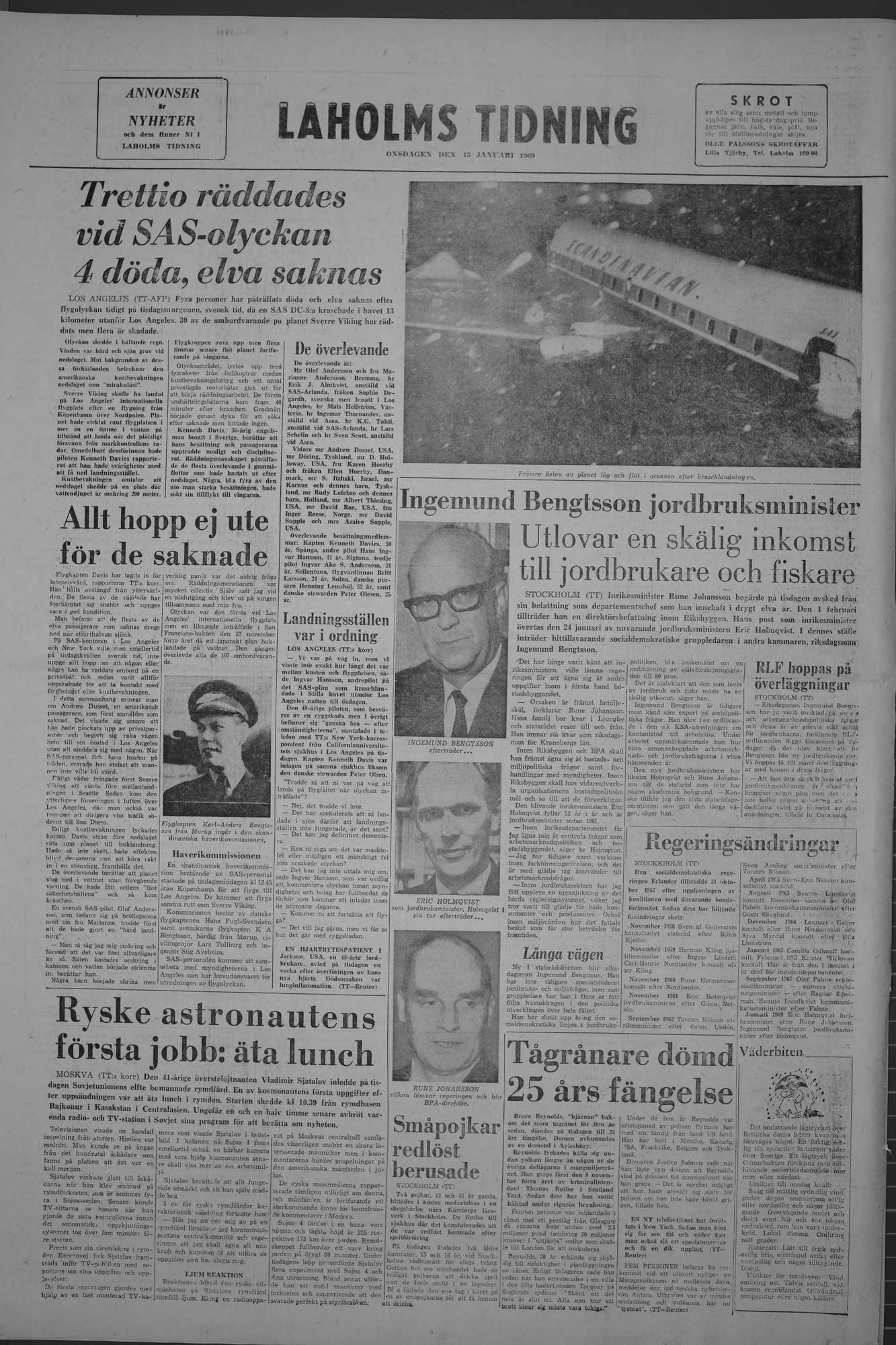 Laholms Tidning Onsdag 15 januari 1969, sida 8