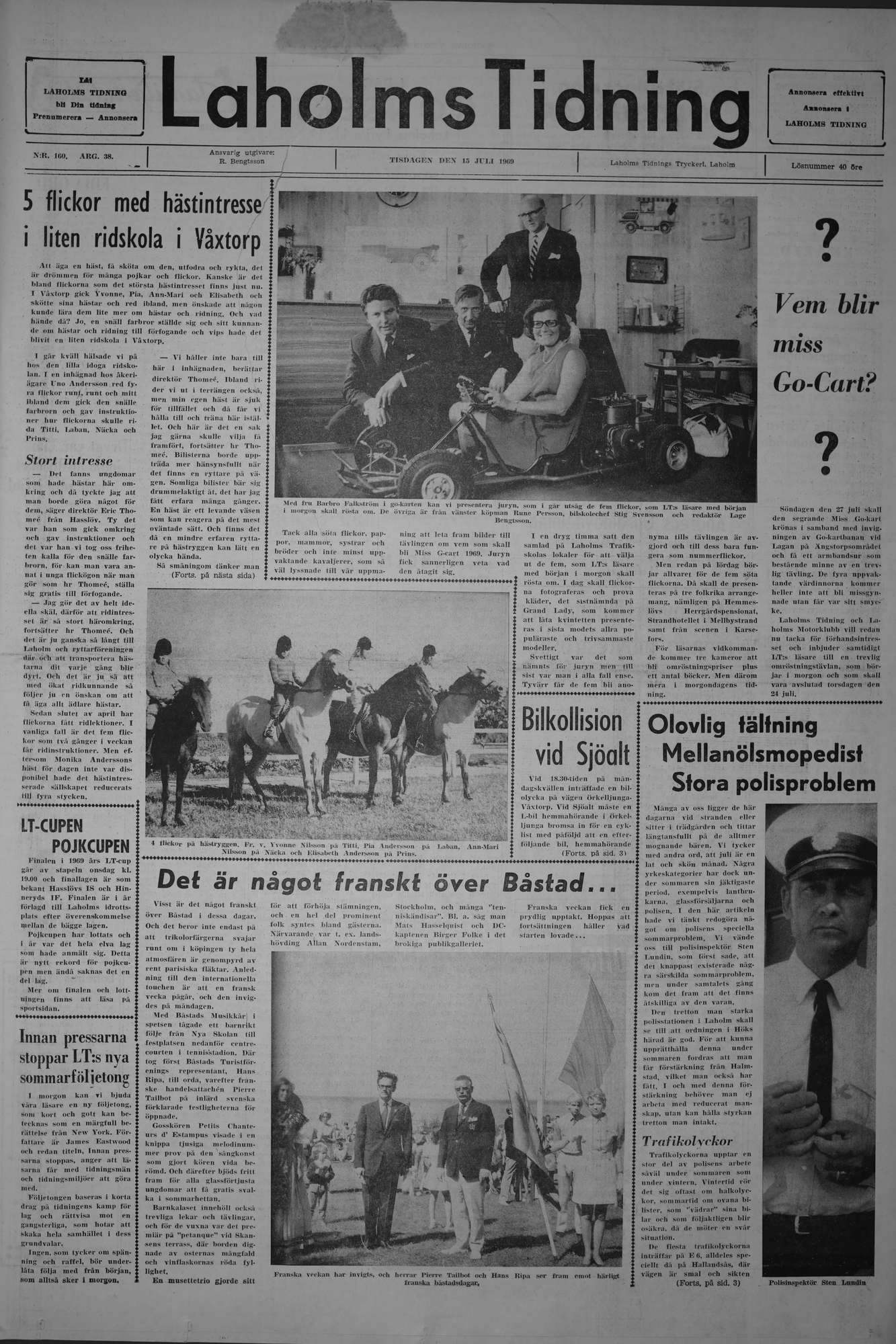 Laholms Tidning Tisdag 15 juli 1969, sida 1
