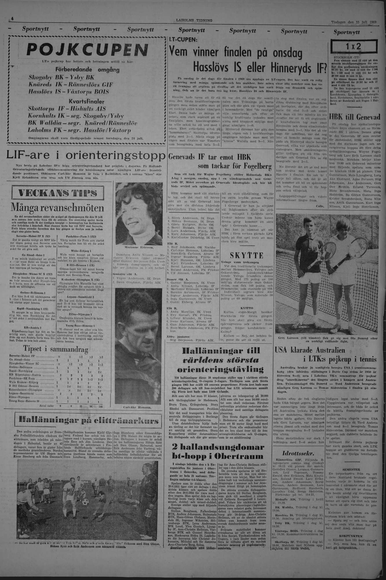 Laholms Tidning Tisdag 15 juli 1969, sida 6