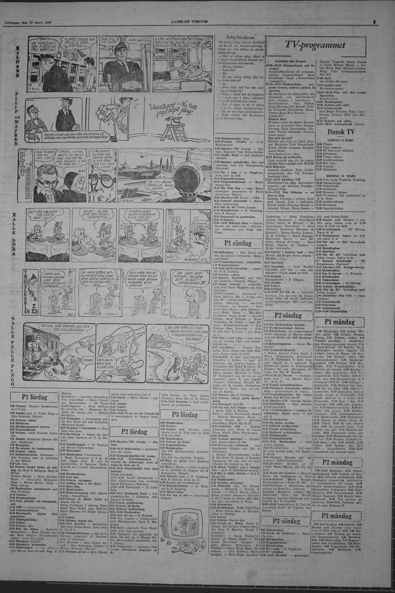 Laholms Tidning Lördag 15 mars 1969, sida 5
