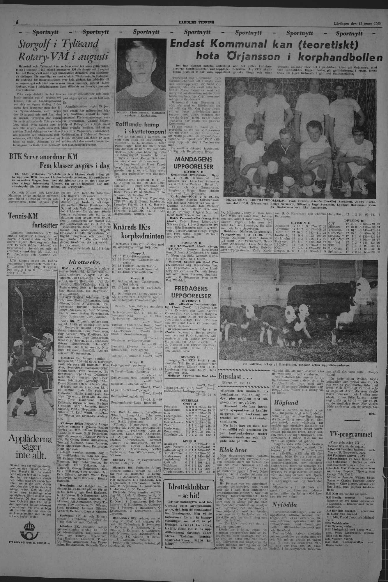 Laholms Tidning Lördag 15 mars 1969, sida 6