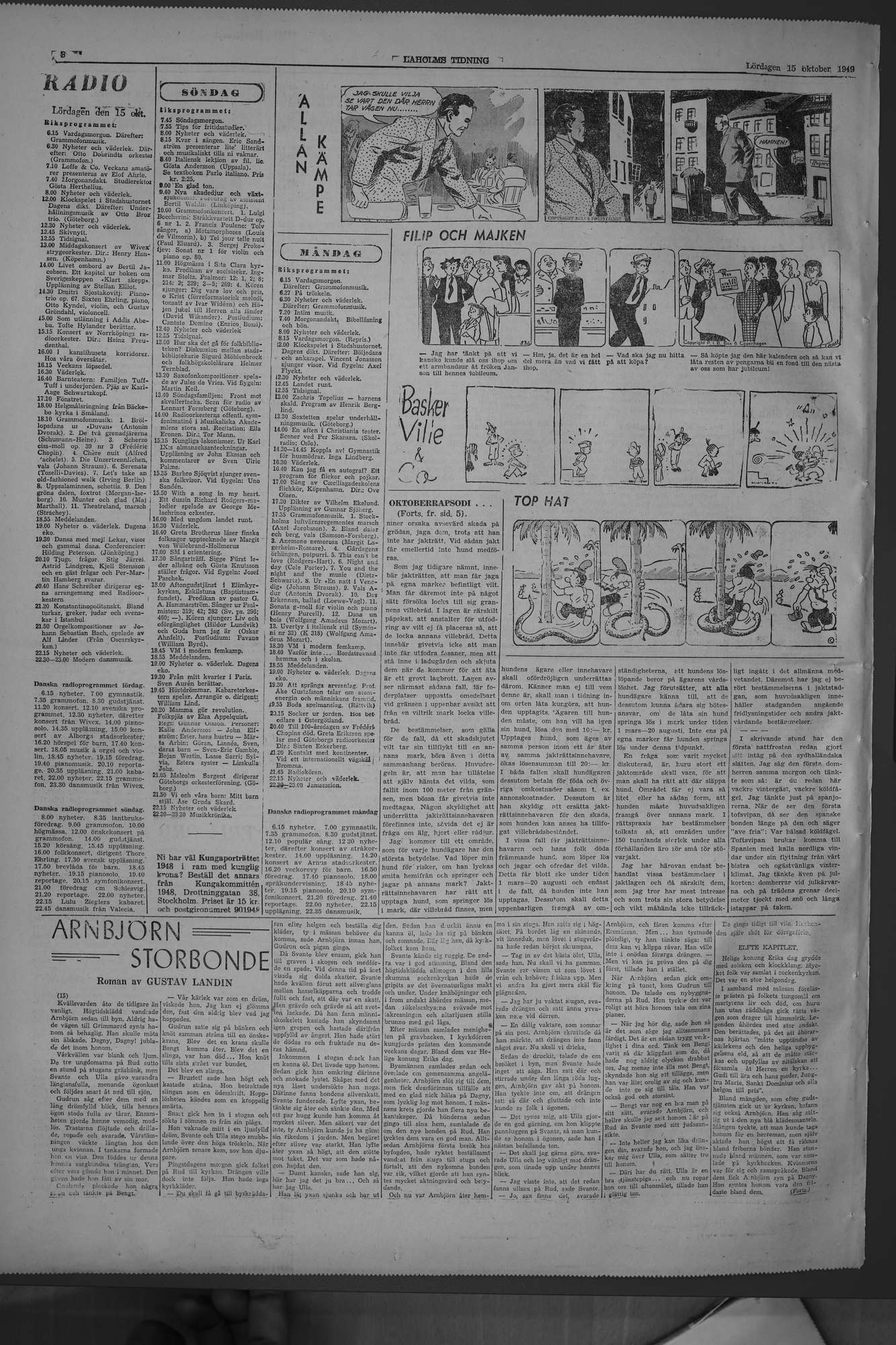 Laholms Tidning Lördag 15 oktober 1949, sida 8