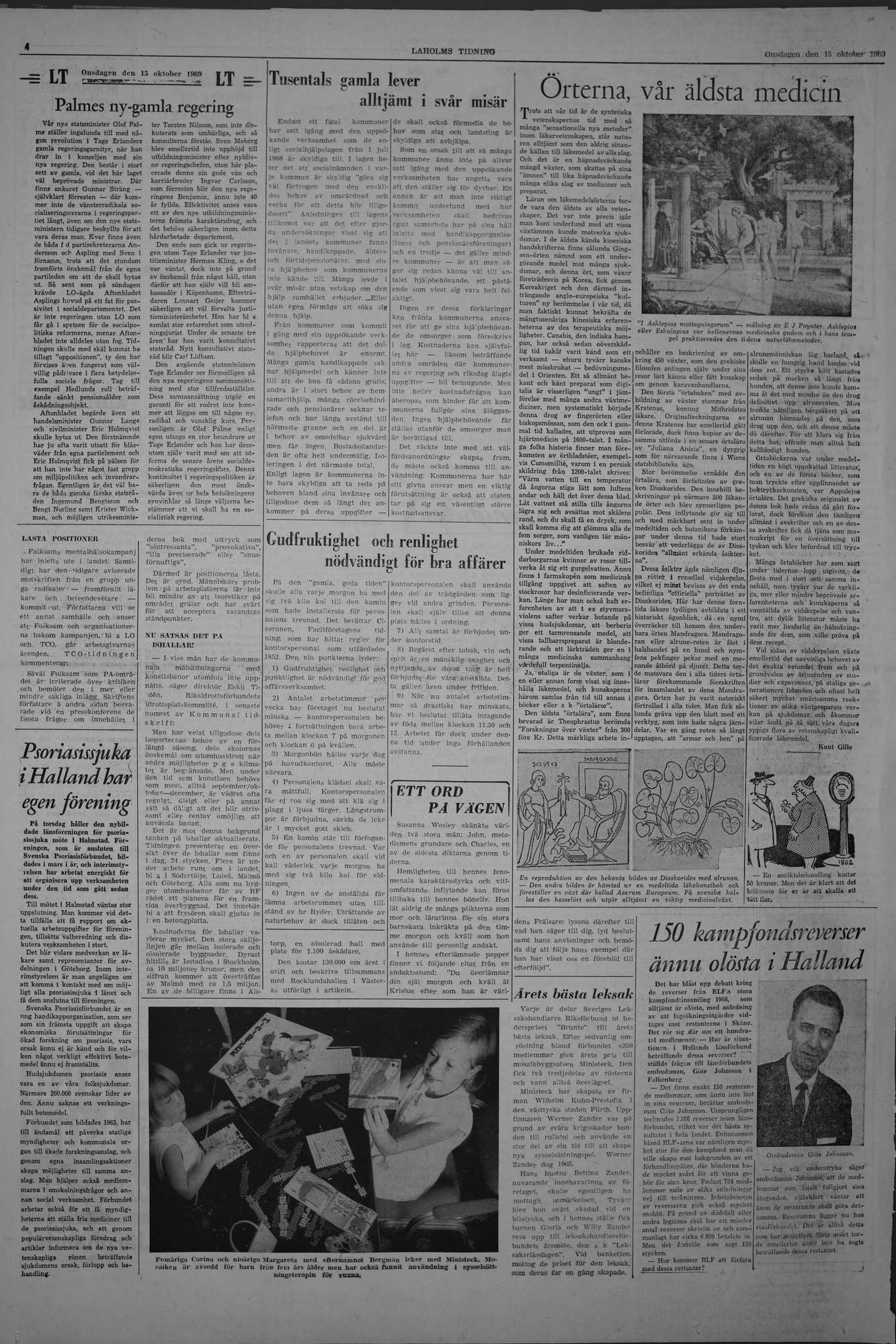 Laholms Tidning Onsdag 15 oktober 1969, sida 4