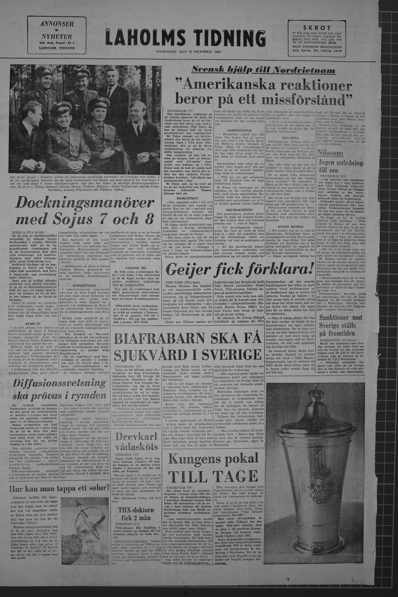 Laholms Tidning Onsdag 15 oktober 1969, sida 8