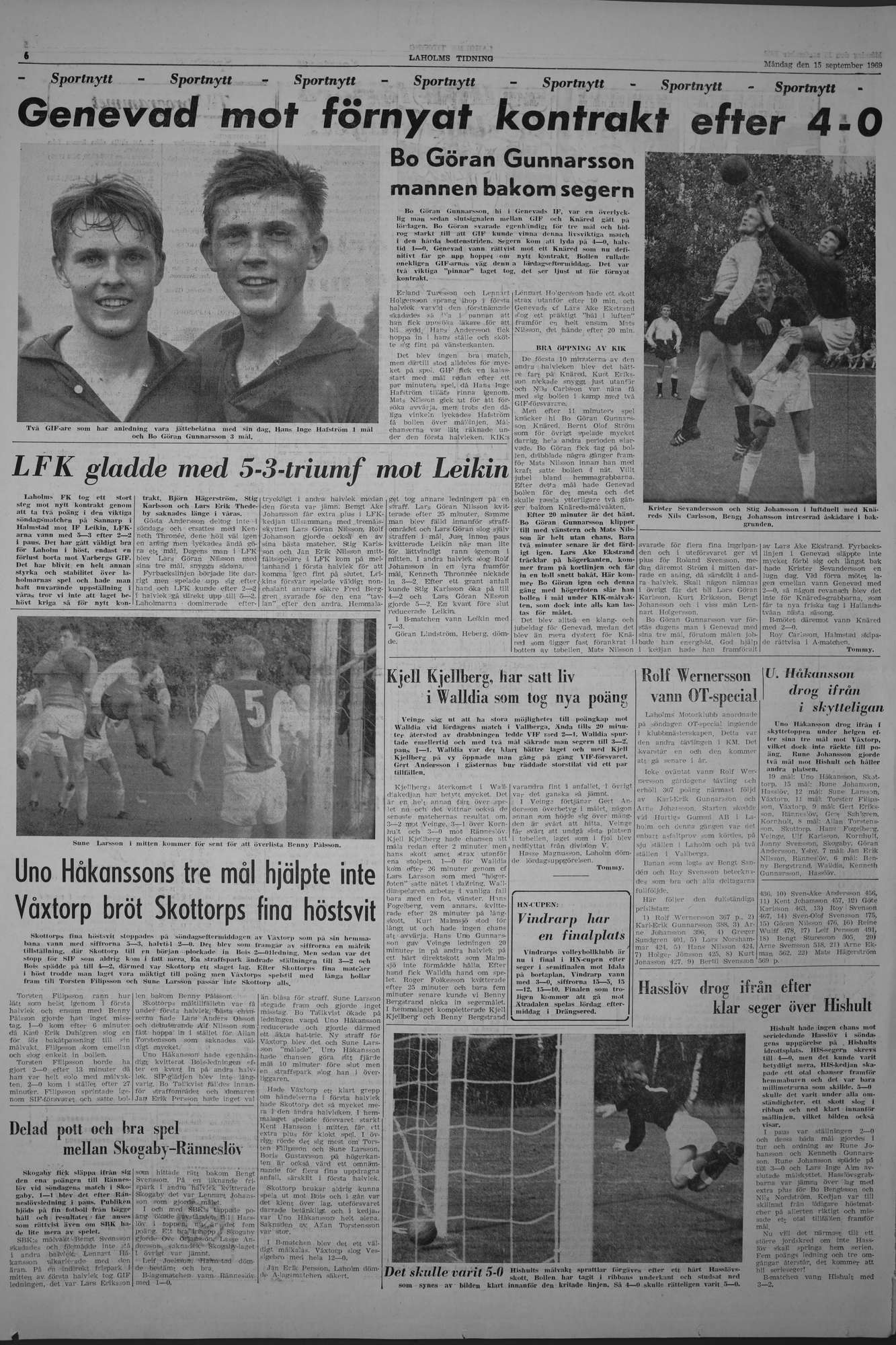 Laholms Tidning Måndag 15 september 1969, sida 6