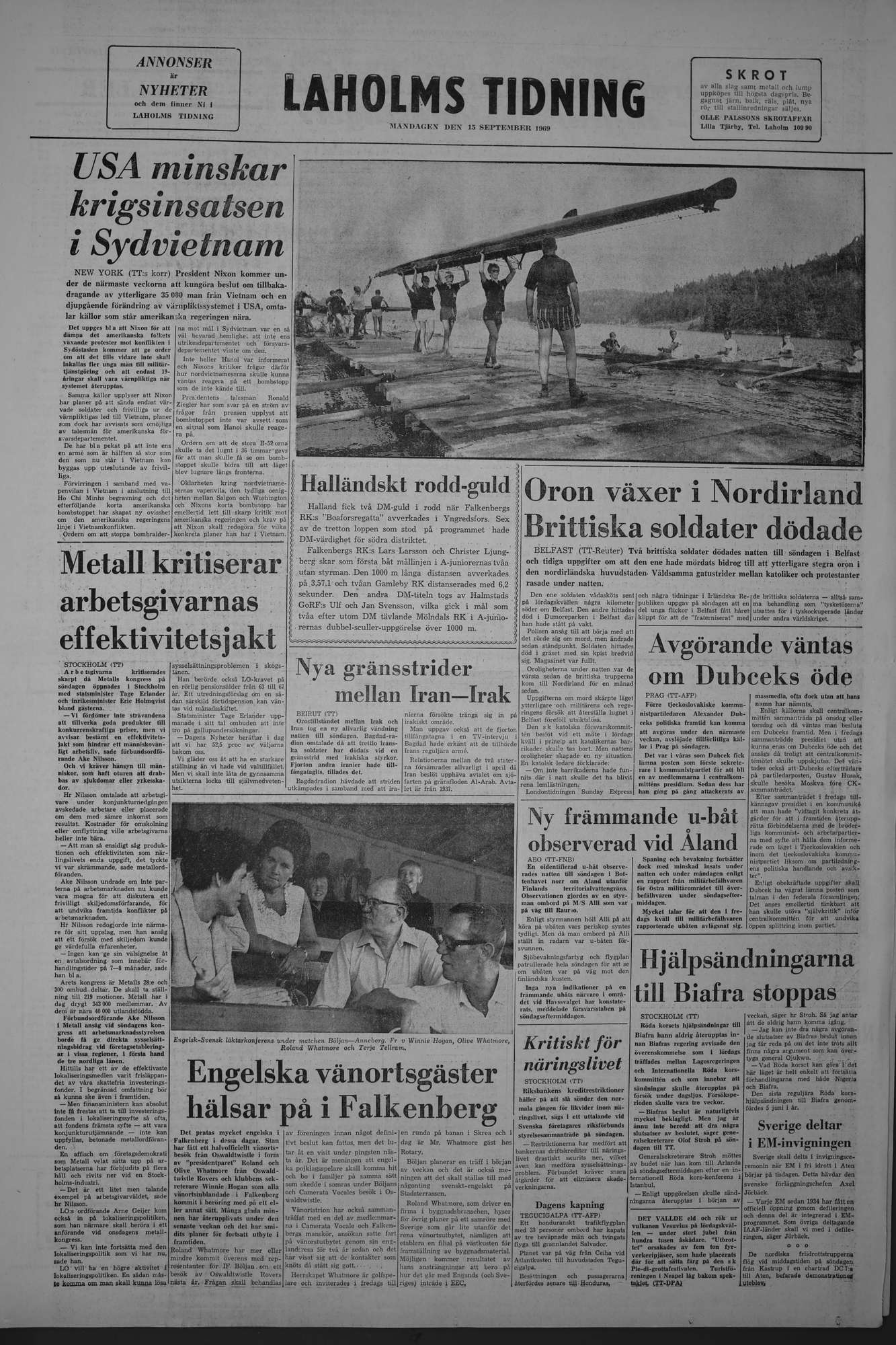 Laholms Tidning Måndag 15 september 1969, sida 8