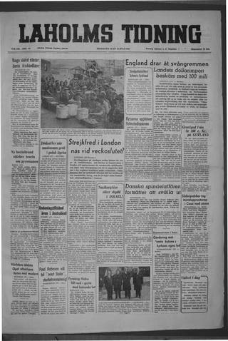 Förstasidan, Fredag 15 juli 1949