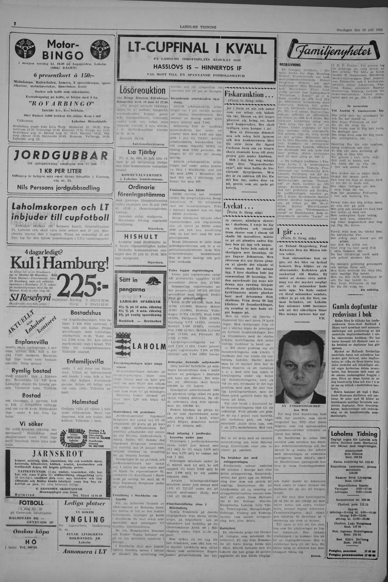 Laholms Tidning Onsdag 16 juli 1969, sida 2