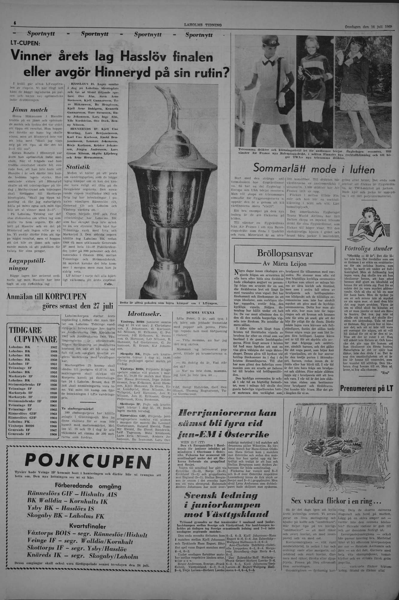 Laholms Tidning Onsdag 16 juli 1969, sida 6