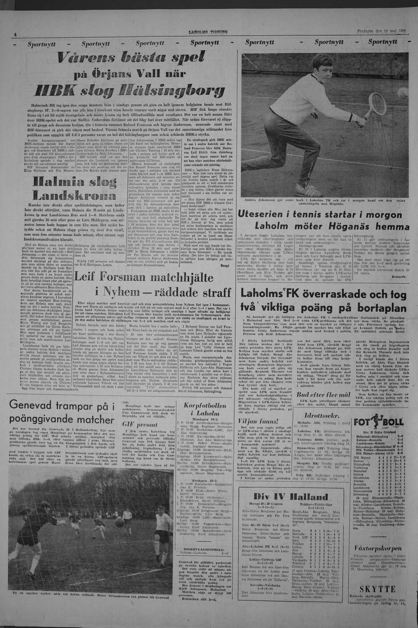 Laholms Tidning Fredag 16 maj 1969, sida 6
