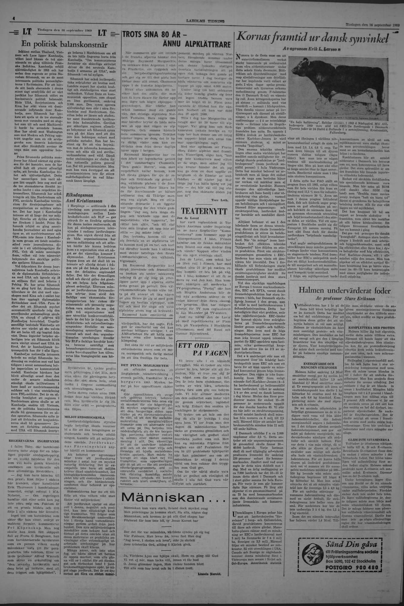 Laholms Tidning Tisdag 16 september 1969, sida 4