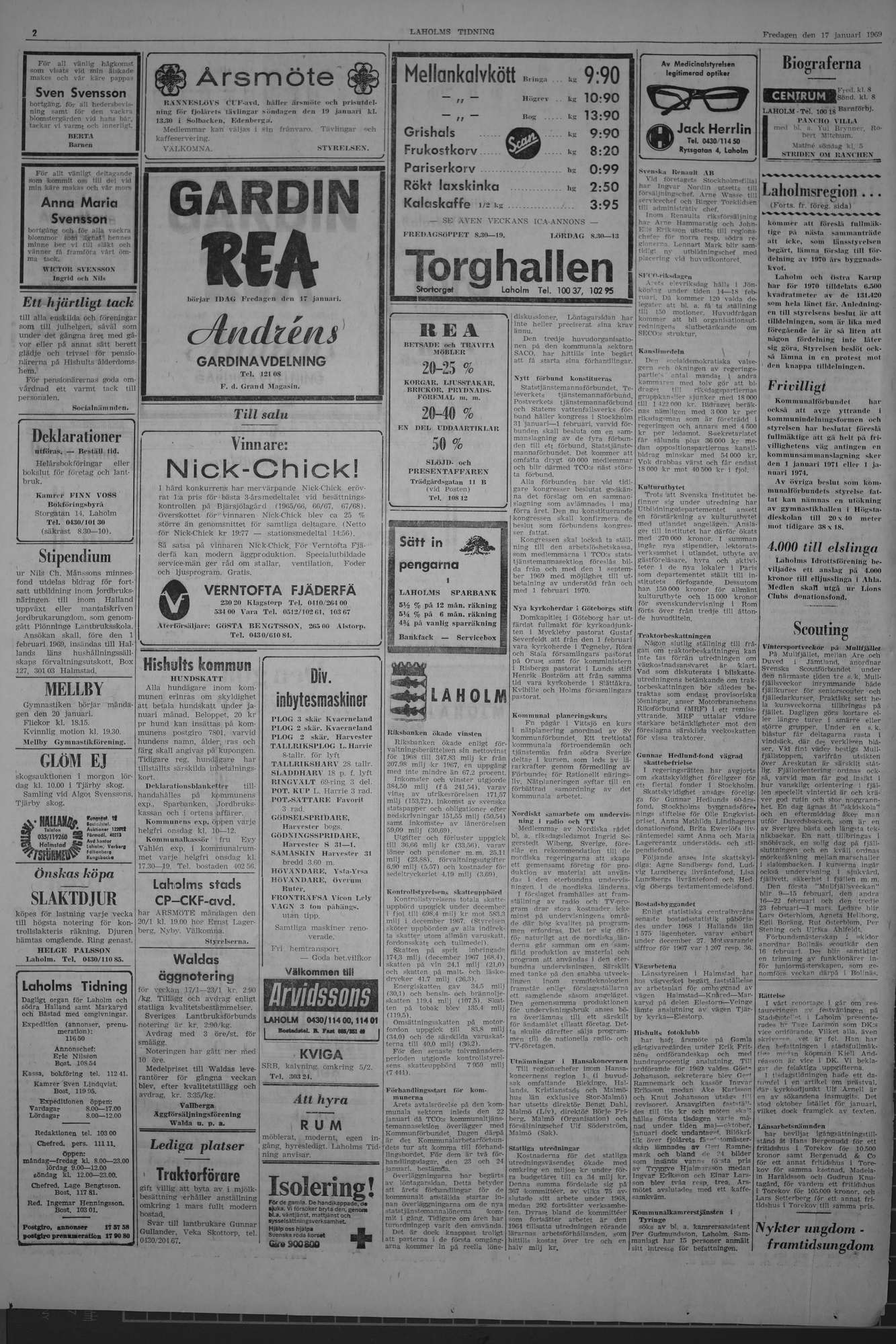 Laholms Tidning Fredag 17 januari 1969, sida 2