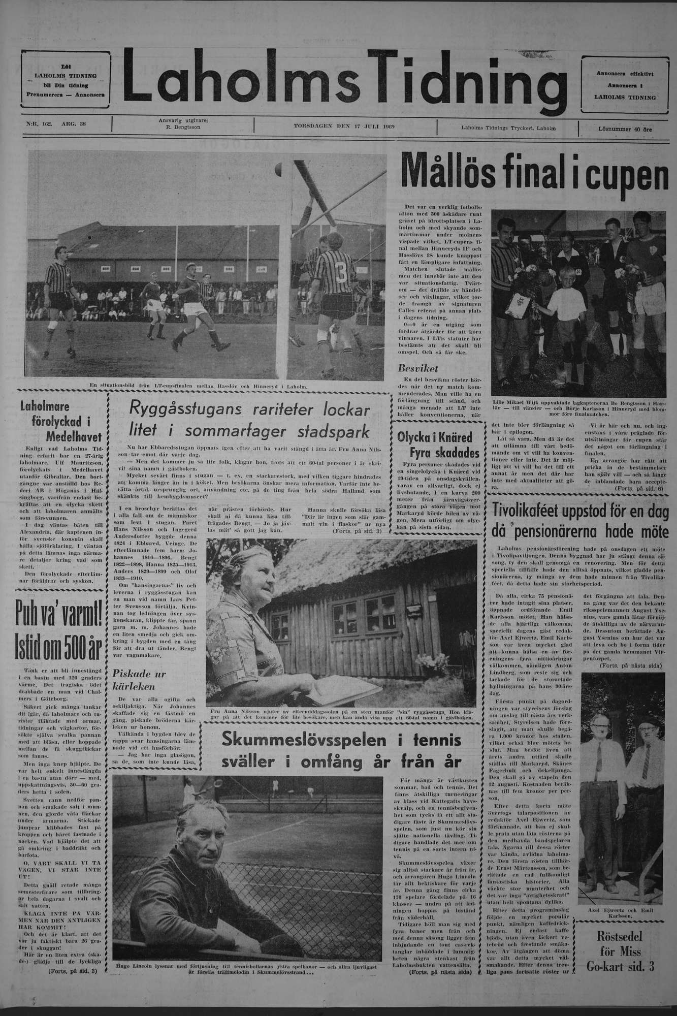 Laholms Tidning Torsdag 17 juli 1969, sida 1