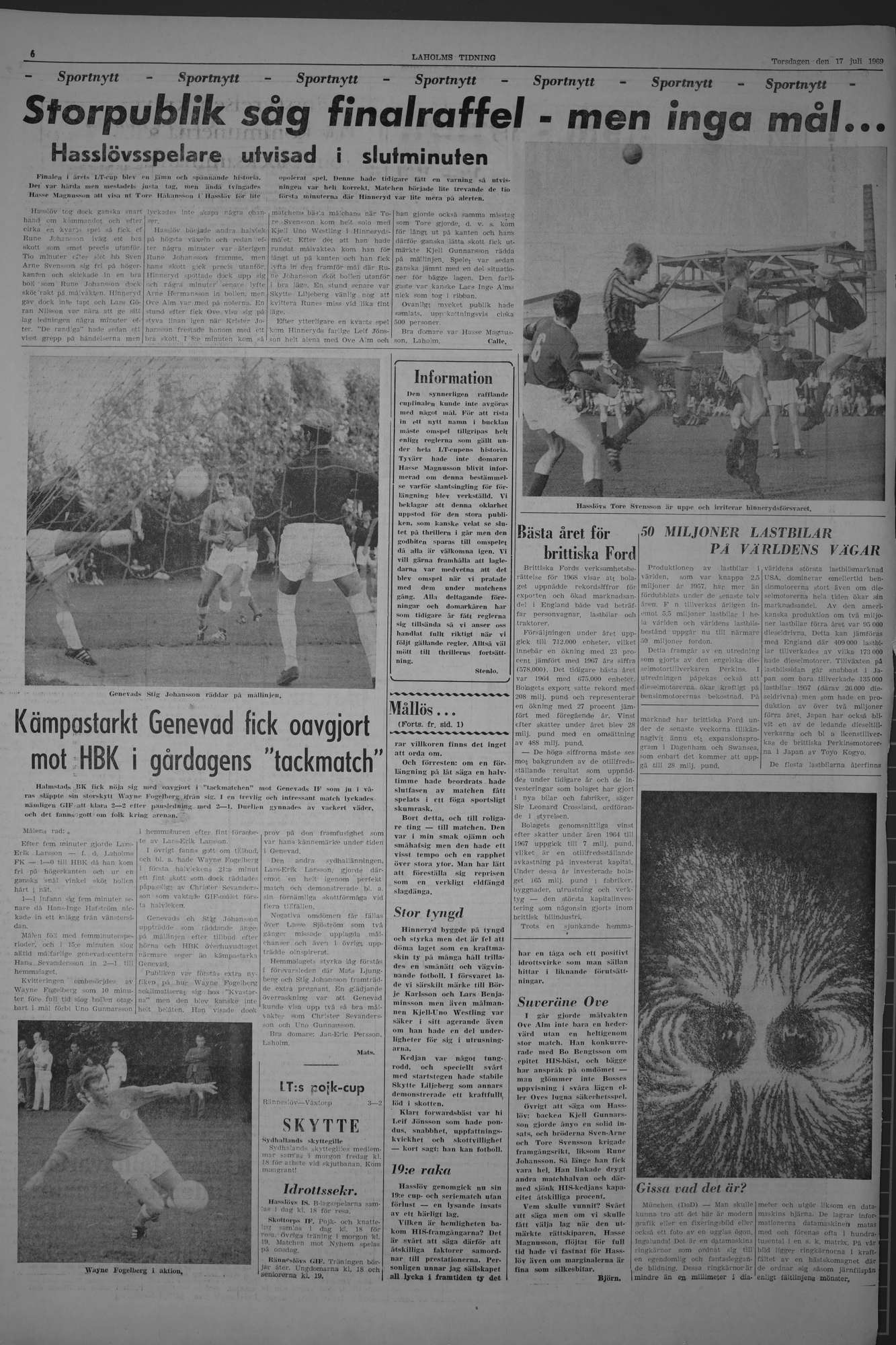 Laholms Tidning Torsdag 17 juli 1969, sida 6