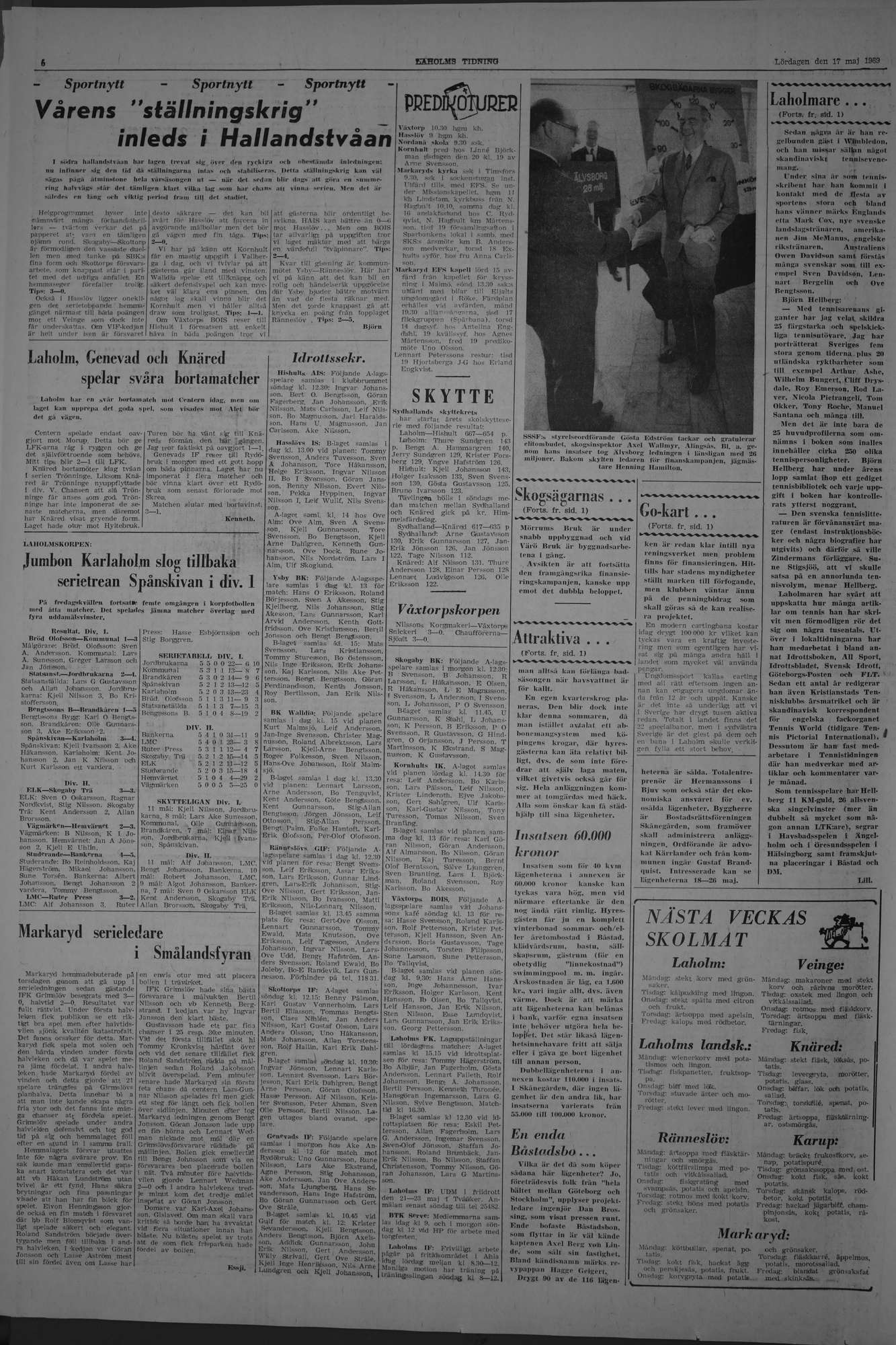 Laholms Tidning Lördag 17 maj 1969, sida 6