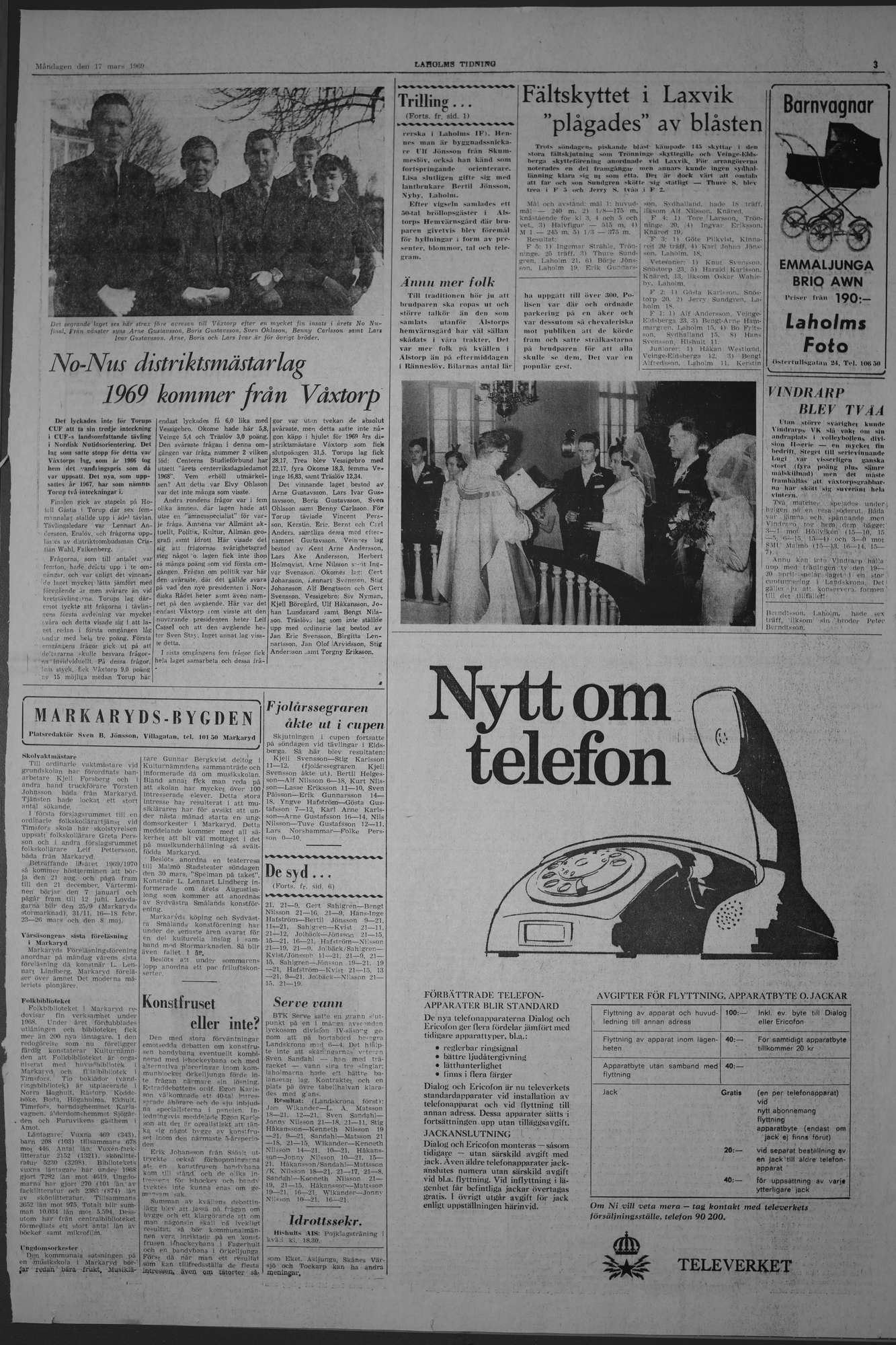 Laholms Tidning Måndag 17 mars 1969, sida 3