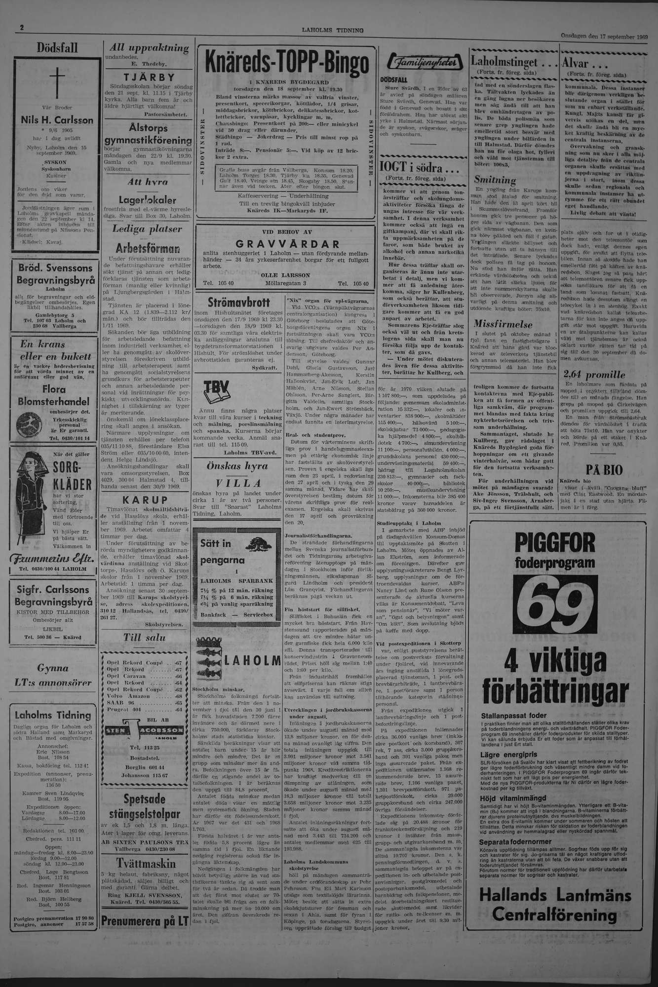 Laholms Tidning Onsdag 17 september 1969, sida 2