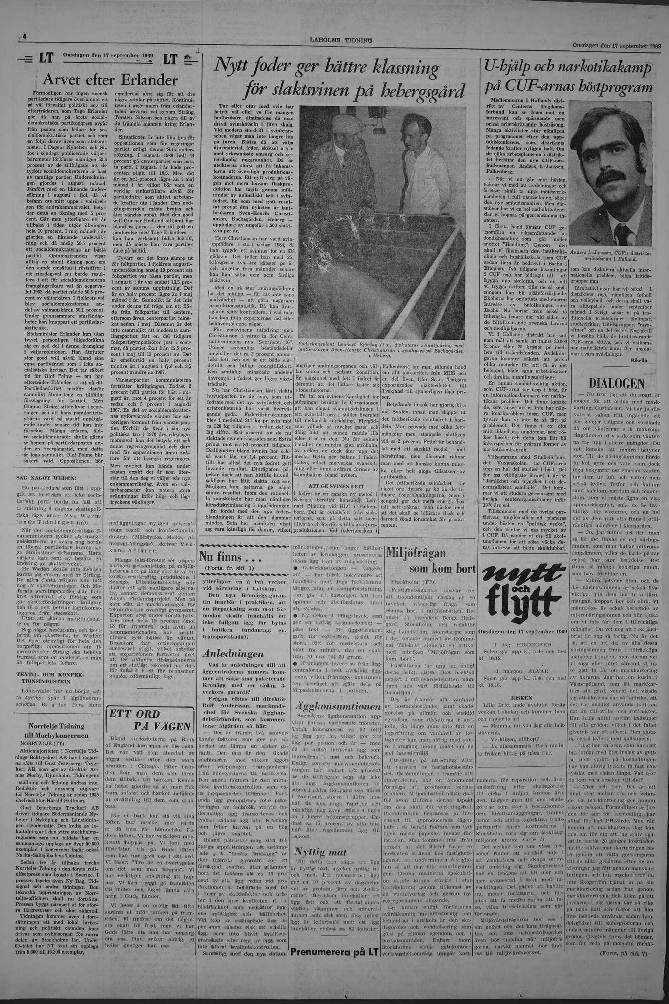 Laholms Tidning Onsdag 17 september 1969, sida 4