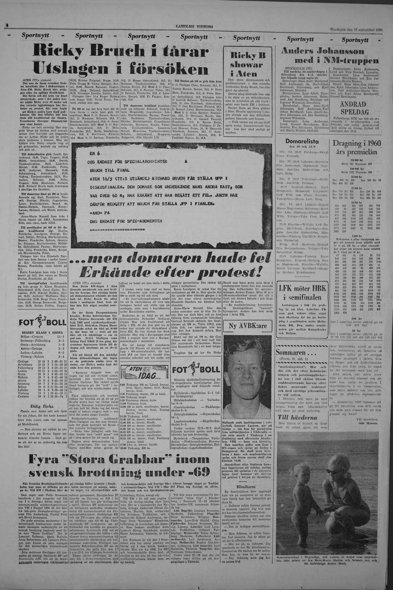 Laholms Tidning Onsdag 17 september 1969, sida 6