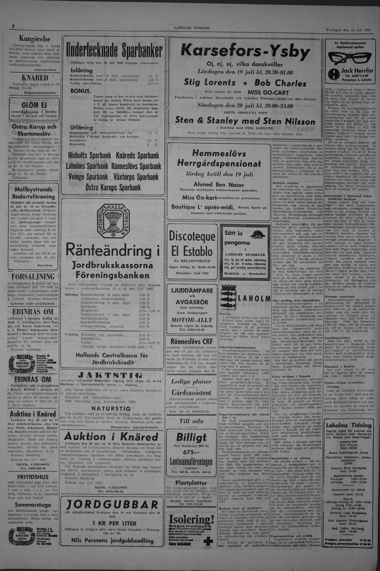 Laholms Tidning Fredag 18 juli 1969, sida 2