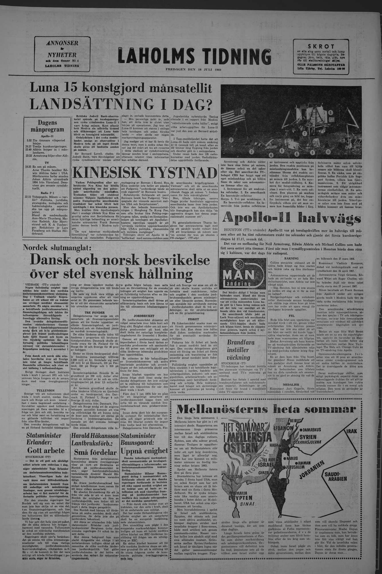 Laholms Tidning Fredag 18 juli 1969, sida 8
