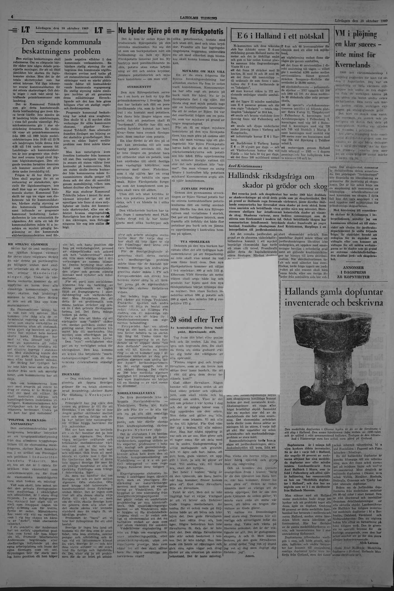 Laholms Tidning Lördag 18 oktober 1969, sida 4