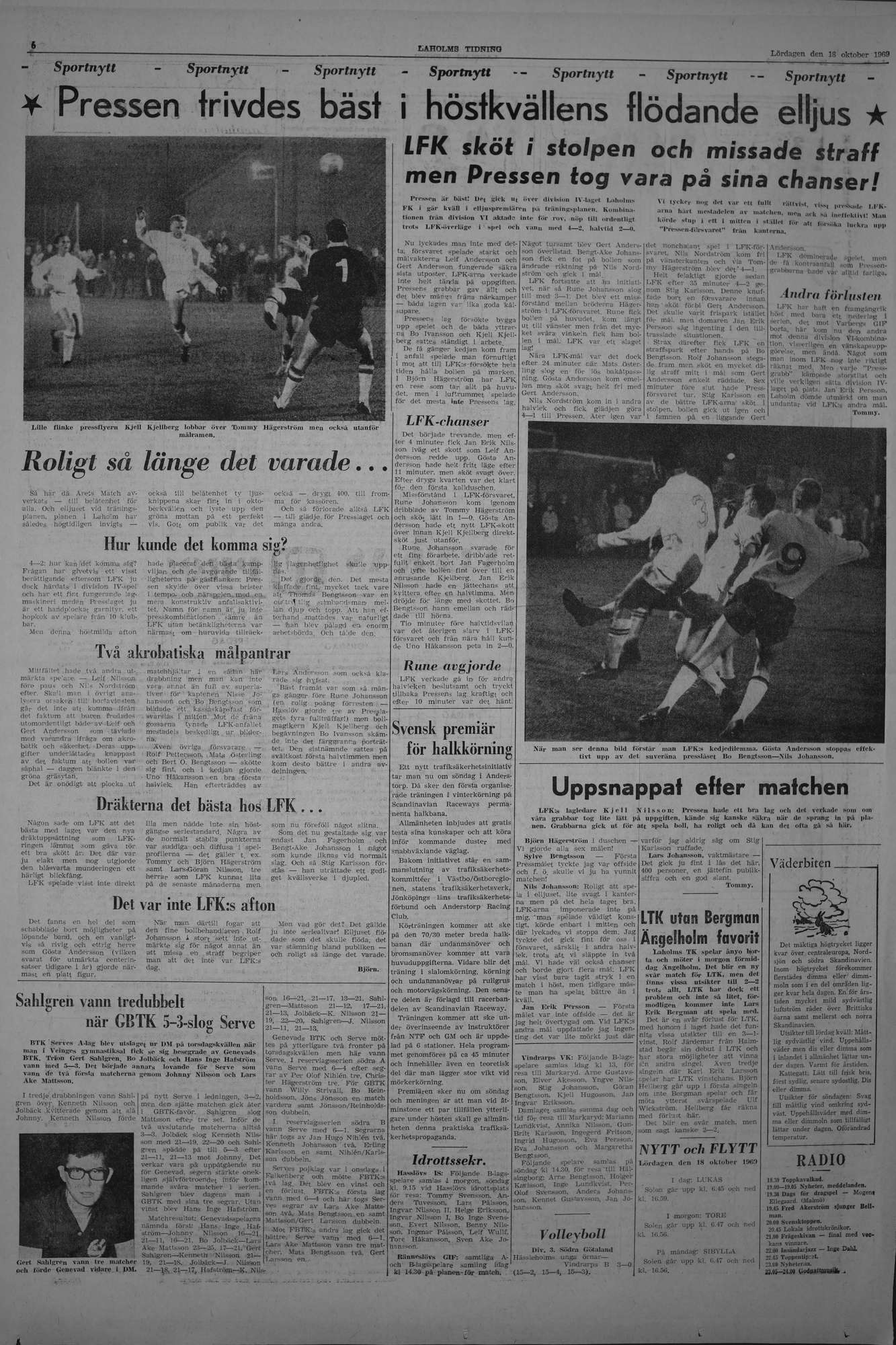 Laholms Tidning Lördag 18 oktober 1969, sida 6