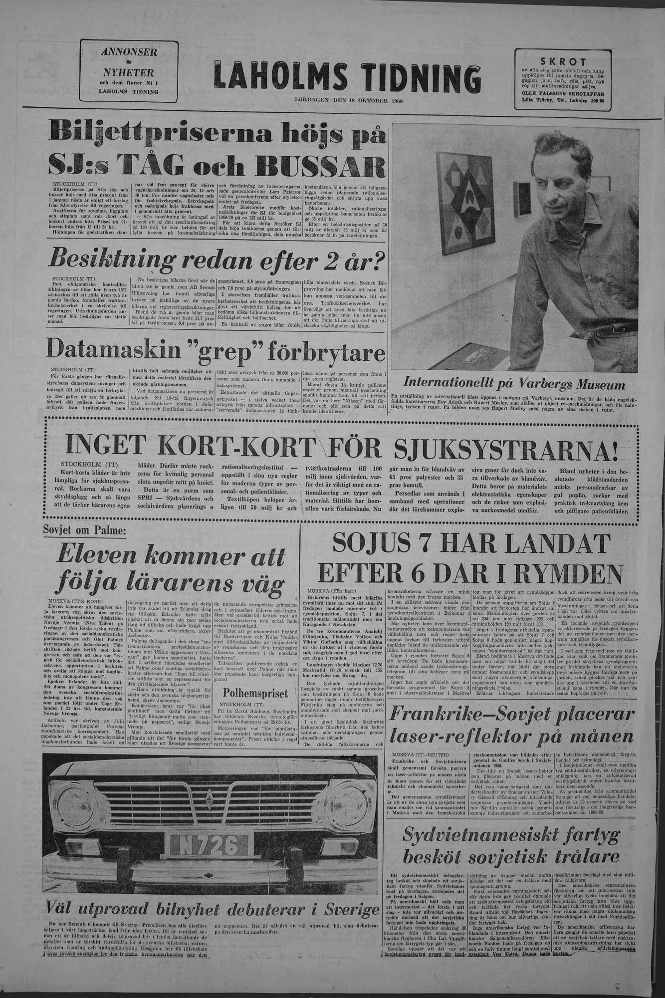 Laholms Tidning Lördag 18 oktober 1969, sida 8