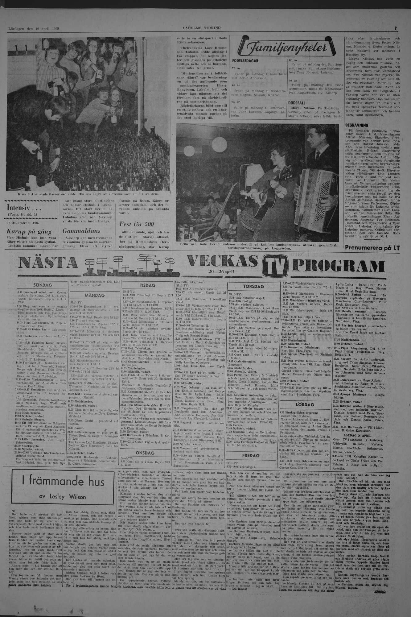 Laholms Tidning Lördag 19 april 1969, sida 7