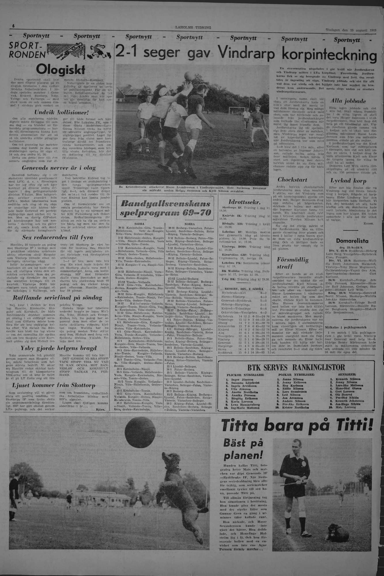 Laholms Tidning Tisdag 19 augusti 1969, sida 6
