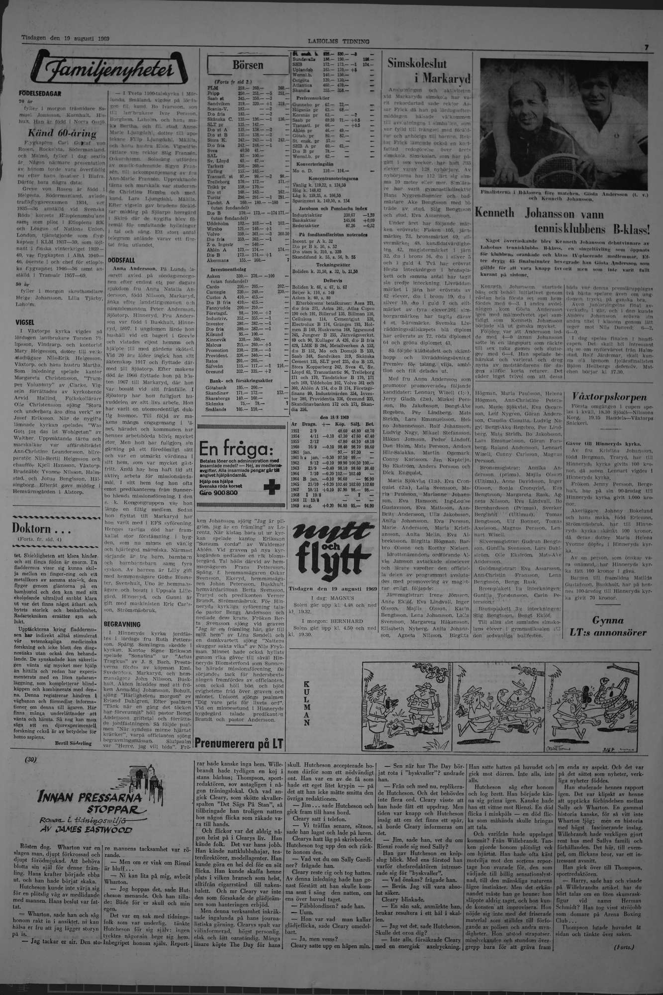 Laholms Tidning Tisdag 19 augusti 1969, sida 7