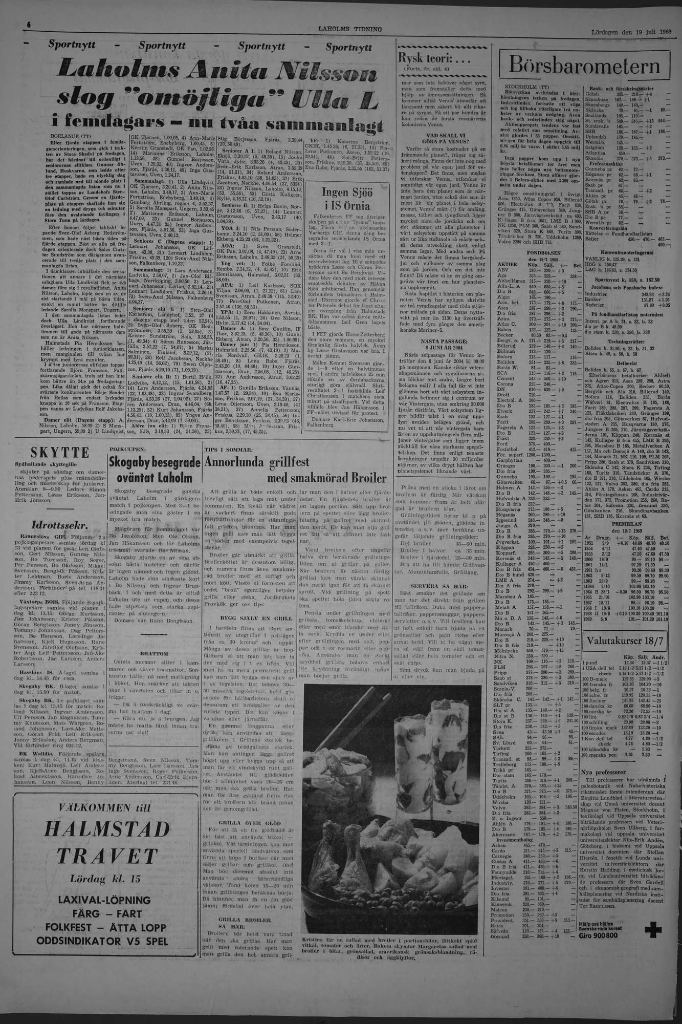 Laholms Tidning Lördag 19 juli 1969, sida 6