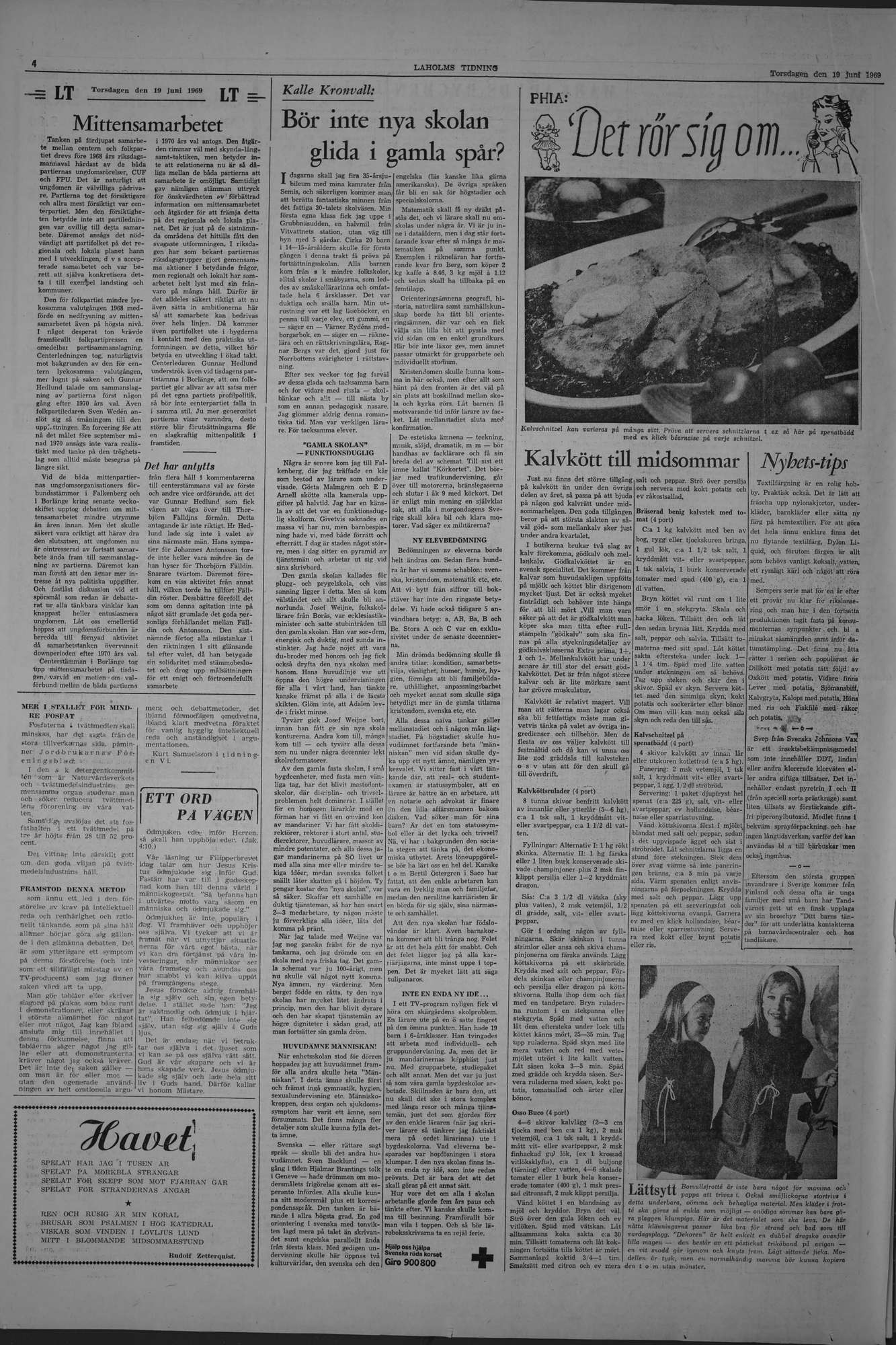 Laholms Tidning Torsdag 19 juni 1969, sida 4
