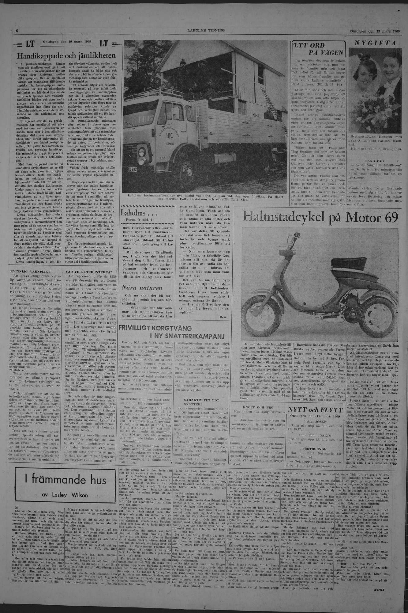 Laholms Tidning Onsdag 19 mars 1969, sida 4
