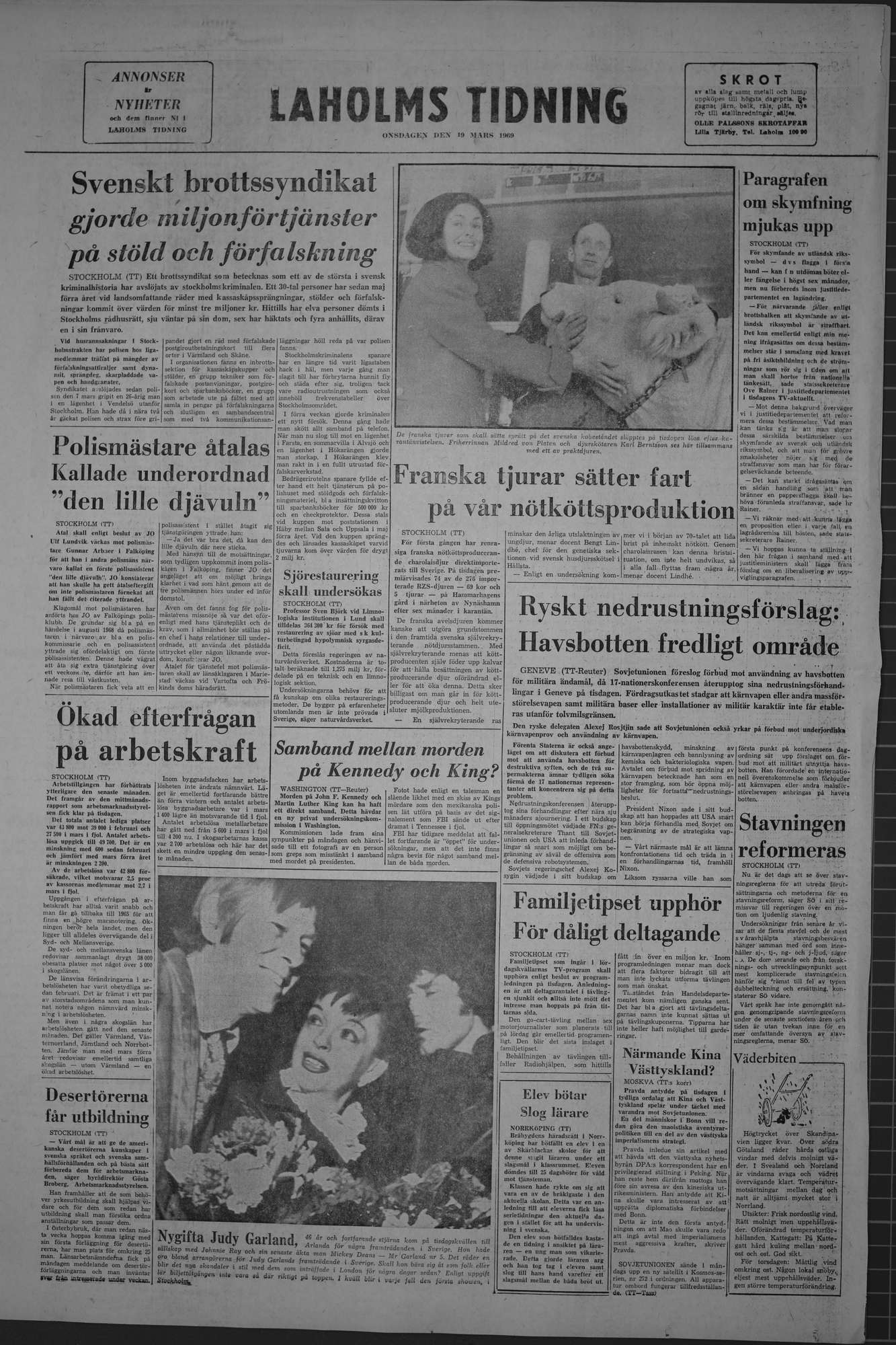 Laholms Tidning Onsdag 19 mars 1969, sida 8