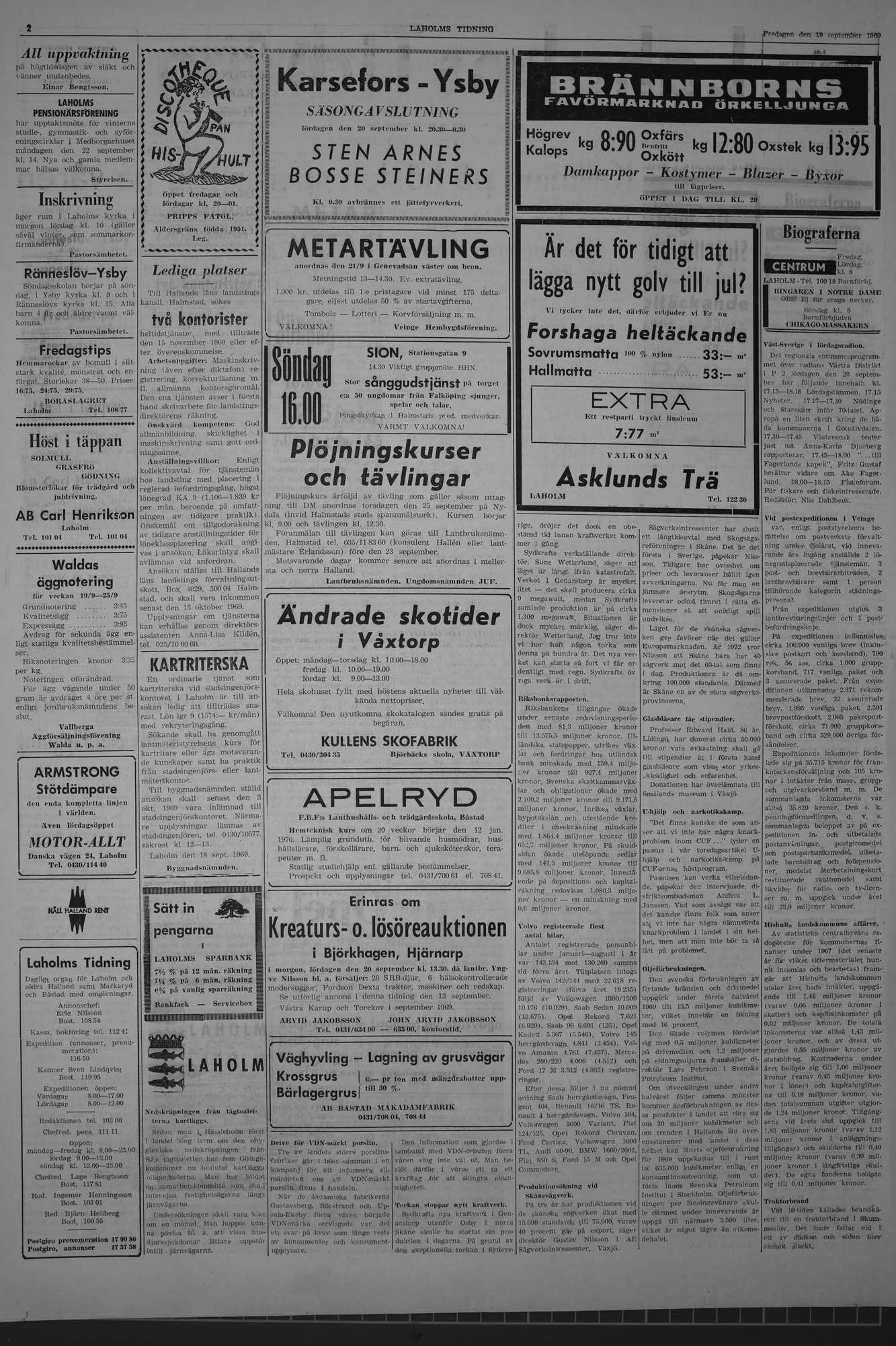 Laholms Tidning Fredag 19 september 1969, sida 2