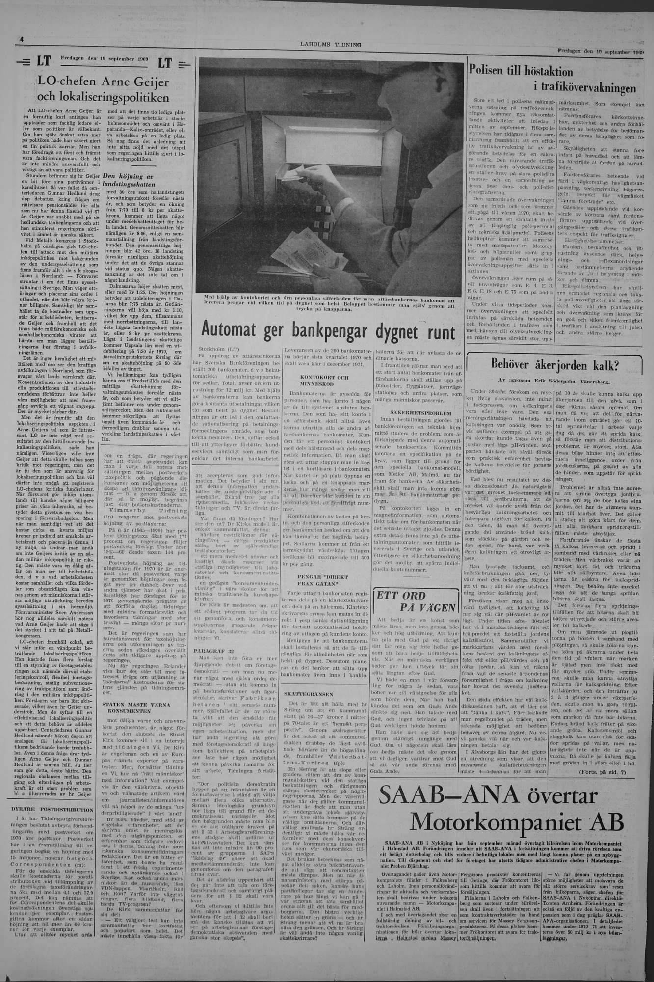 Laholms Tidning Fredag 19 september 1969, sida 4