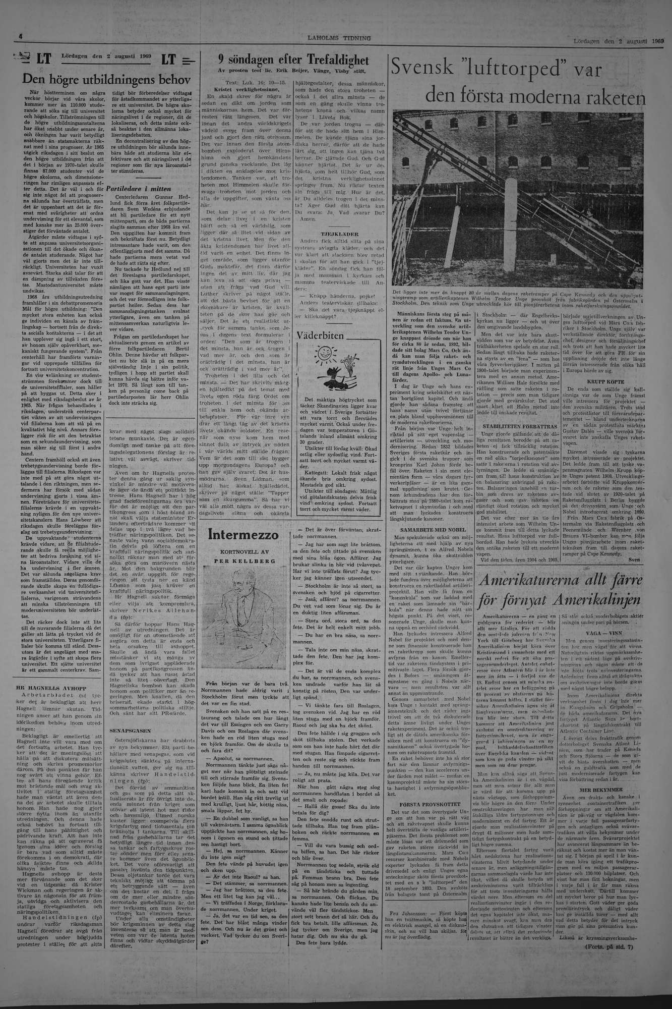 Laholms Tidning Lördag 2 augusti 1969, sida 4
