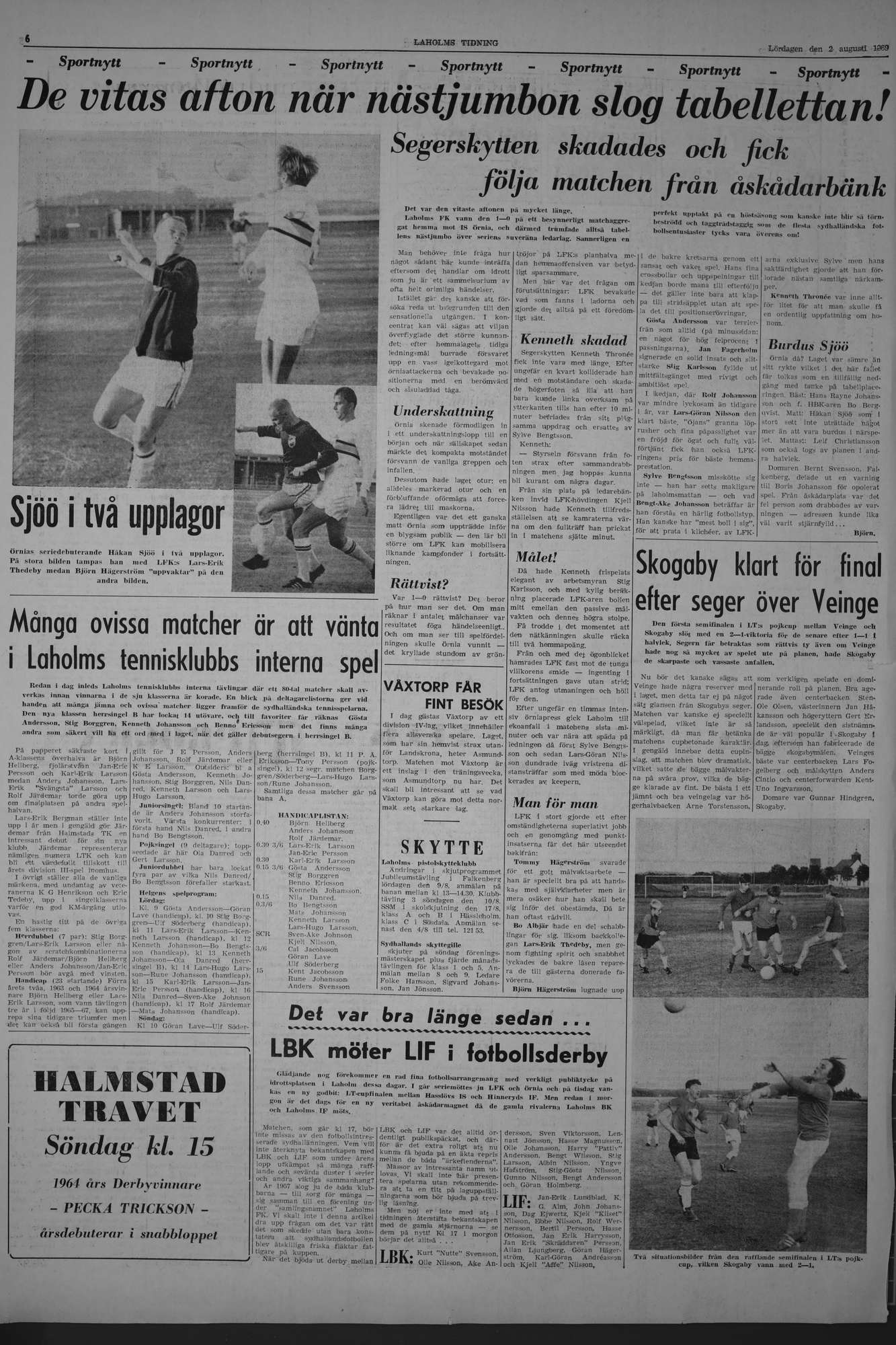 Laholms Tidning Lördag 2 augusti 1969, sida 6